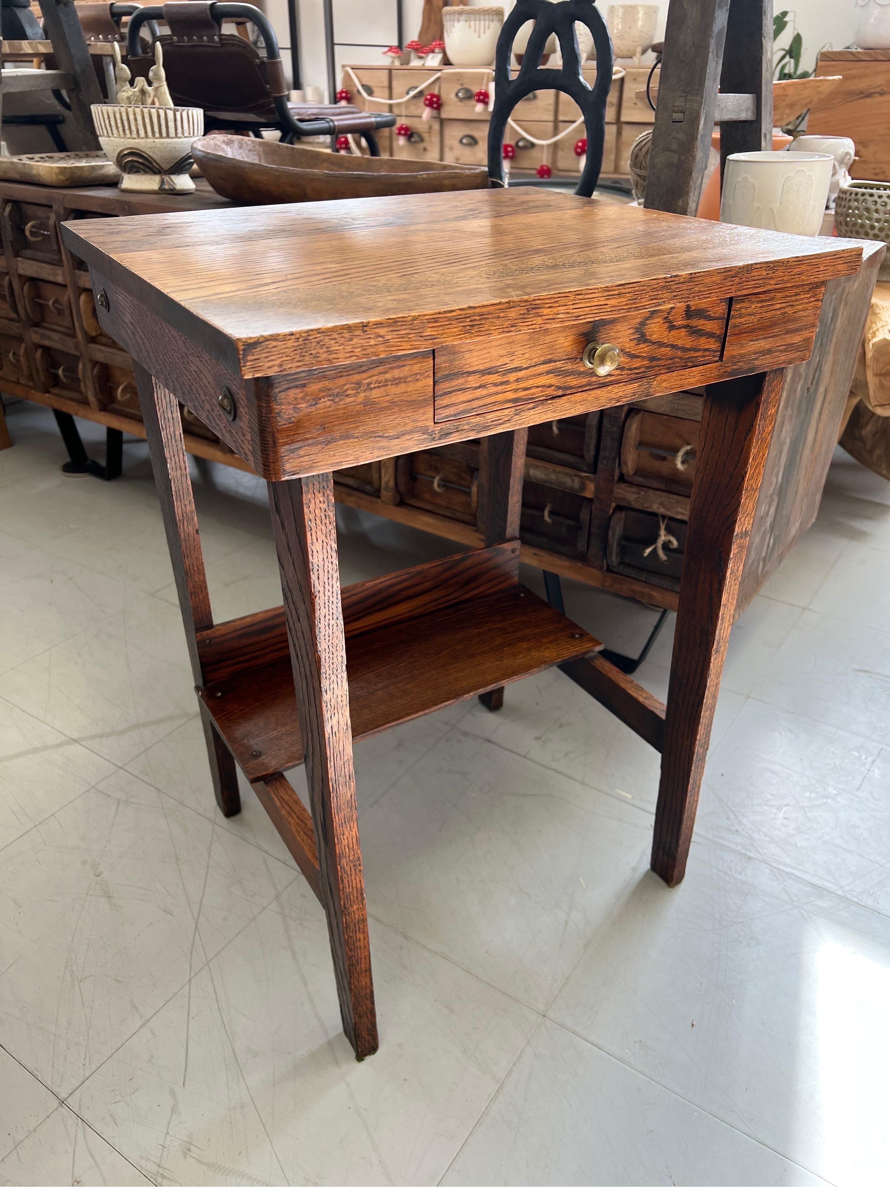 vintage oak side table