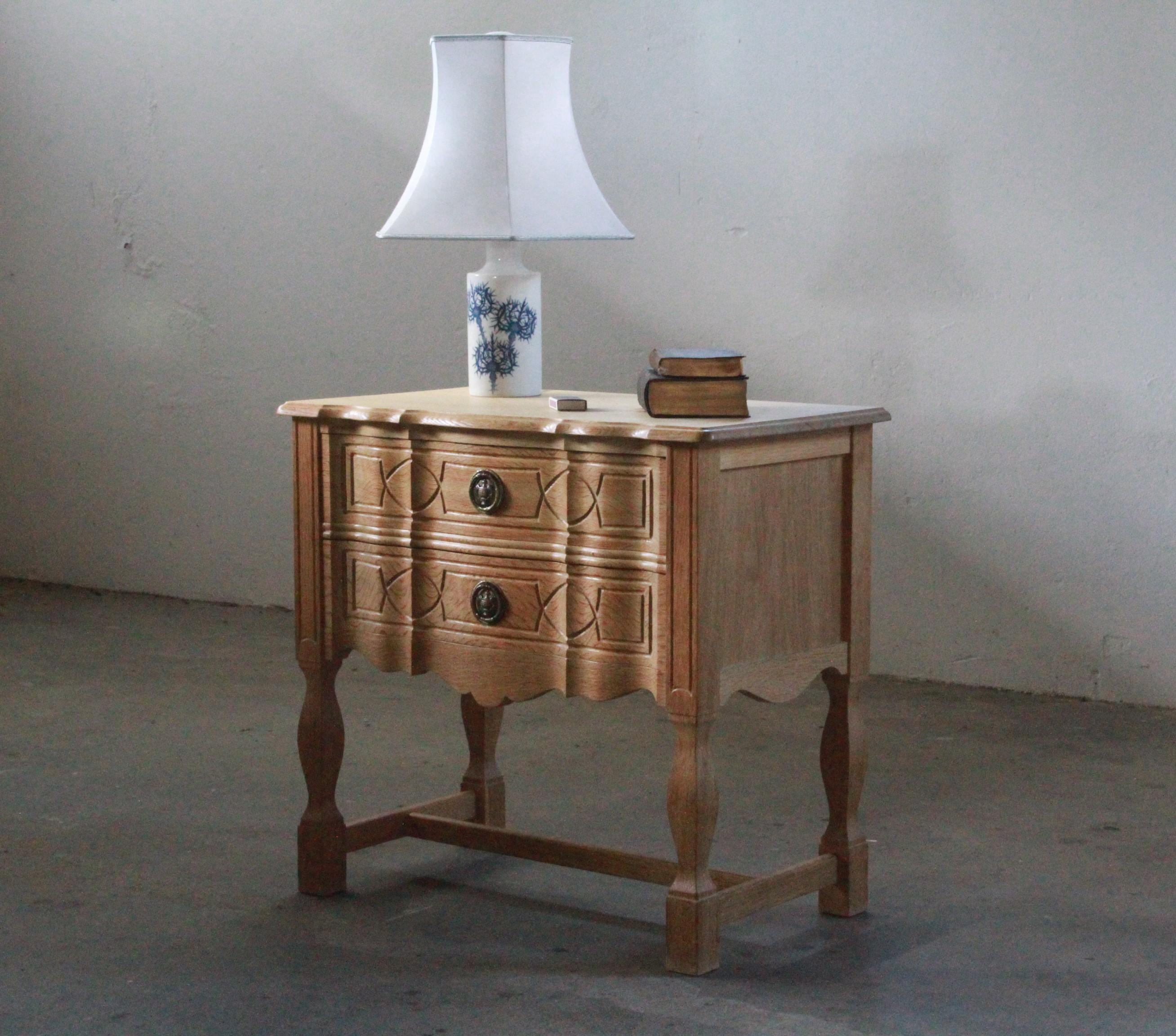 Vintage Oak Nightstand / Bedside table, Denmark 1960s 3