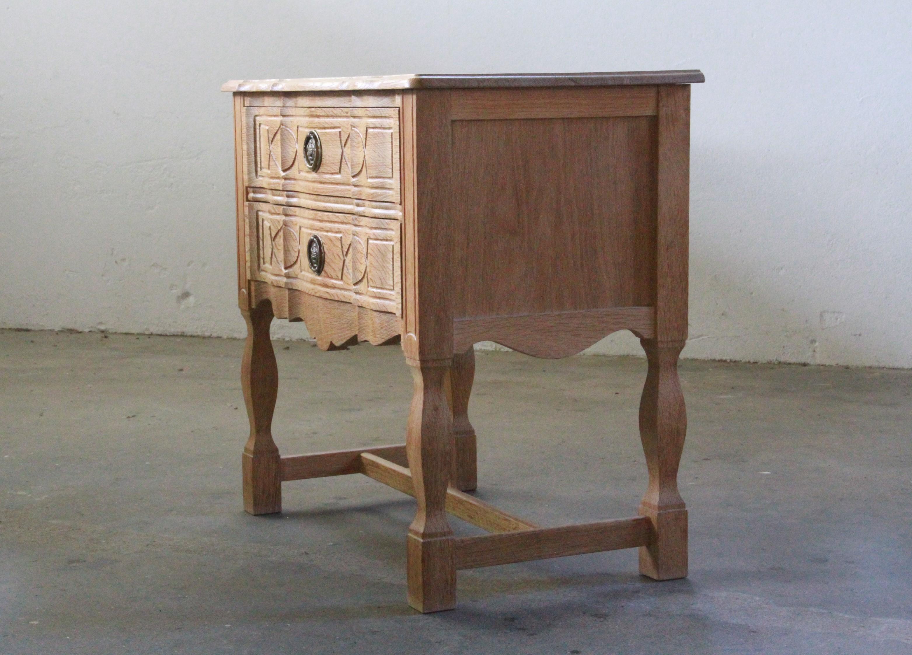 Mid-20th Century Vintage Oak Nightstand / Bedside table, Denmark 1960s