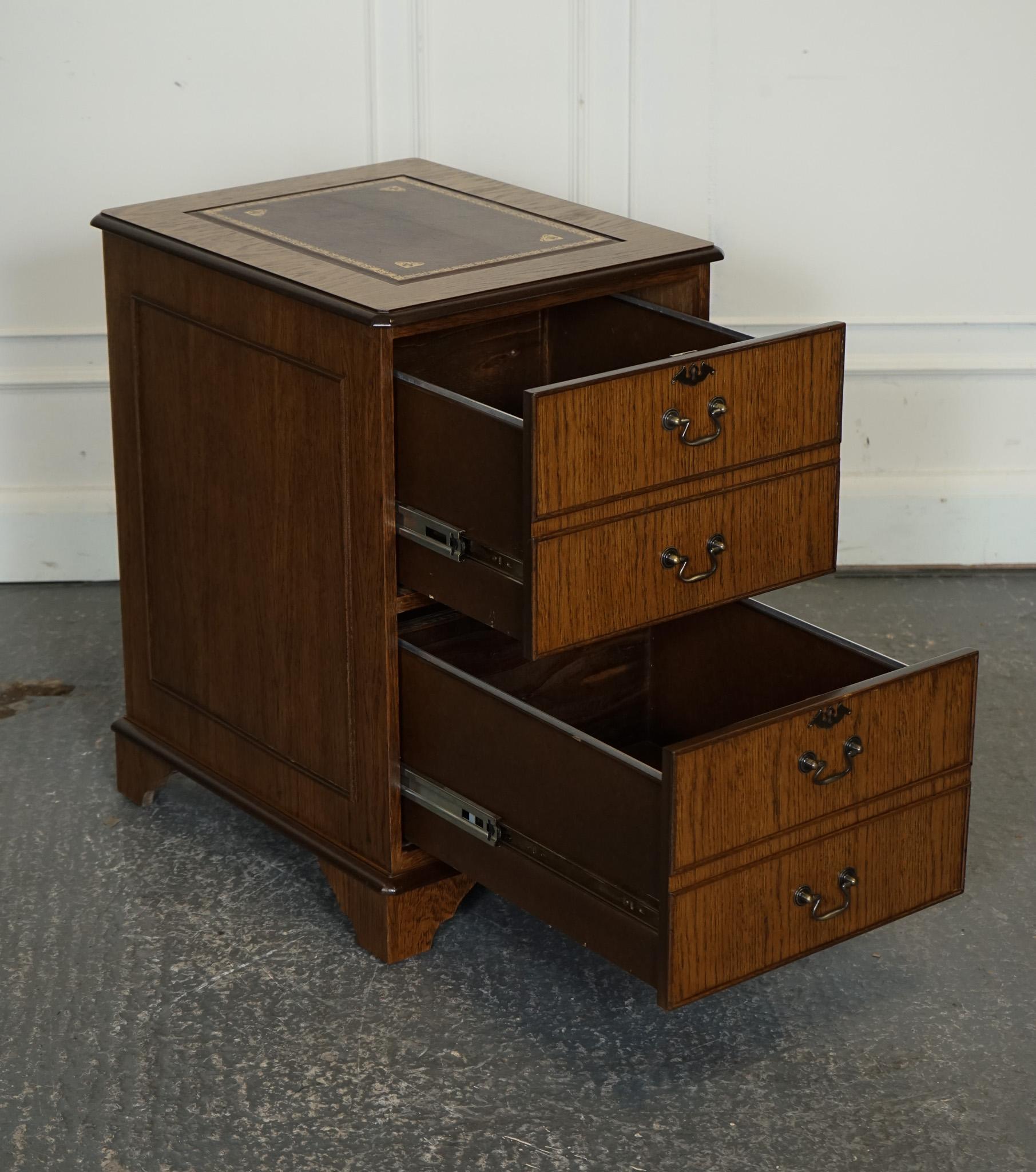 Antiques of London



We are delighted to offer for sale this Vintage Oak Office Filing Cabinet with Two Drawers and Brown Leather Top.
 
A classic and timeless piece of furniture that exudes elegance and sophistication. This cabinet is part of a
