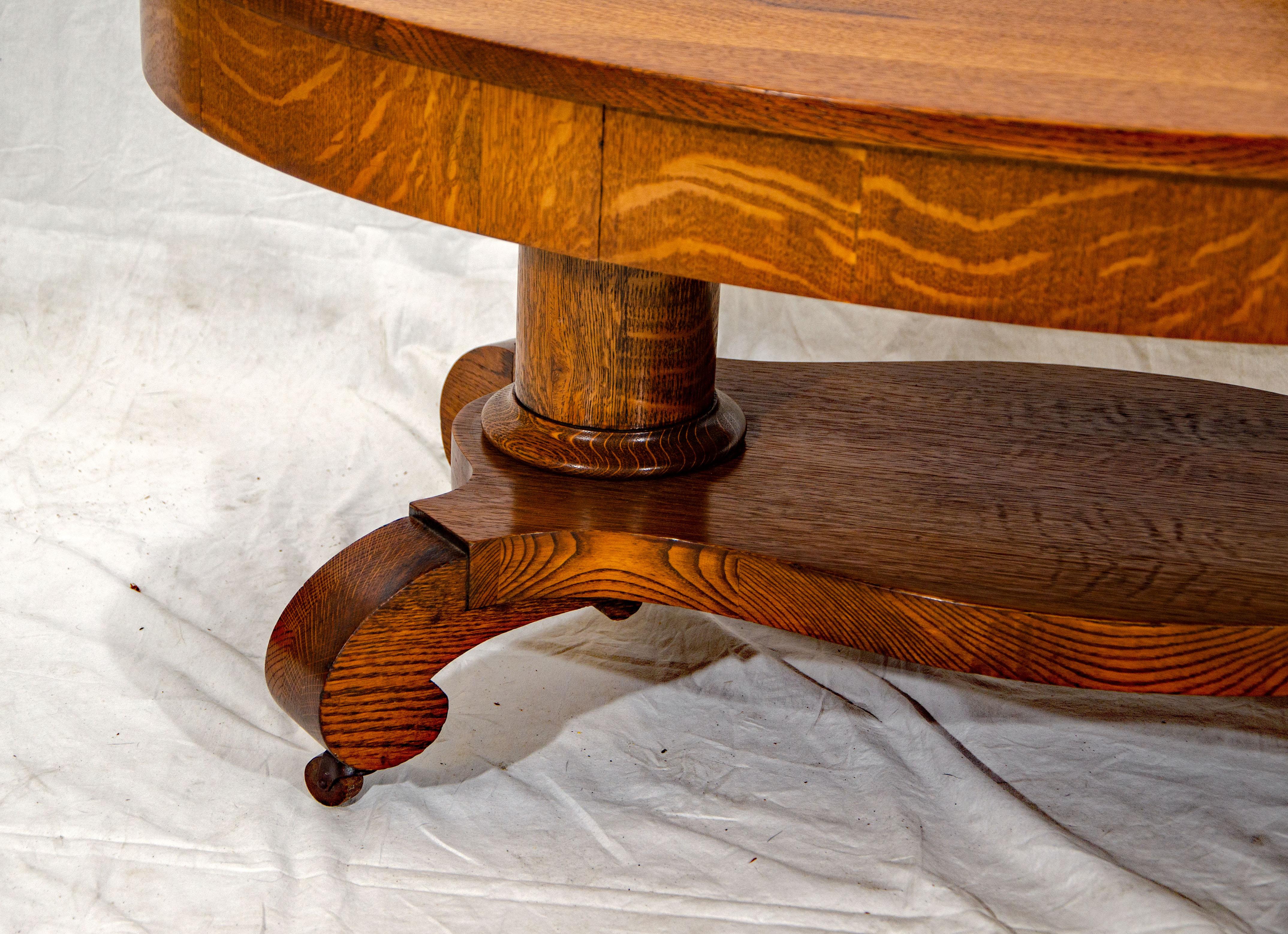 Victorian Vintage Oak Oval Coffee Table / Cocktail Table