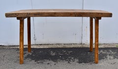 Vintage Oak Pig Bench Butcher's Block Table
