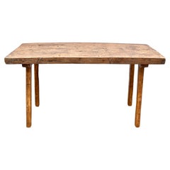 Used Oak Pig Bench Butcher's Block Table
