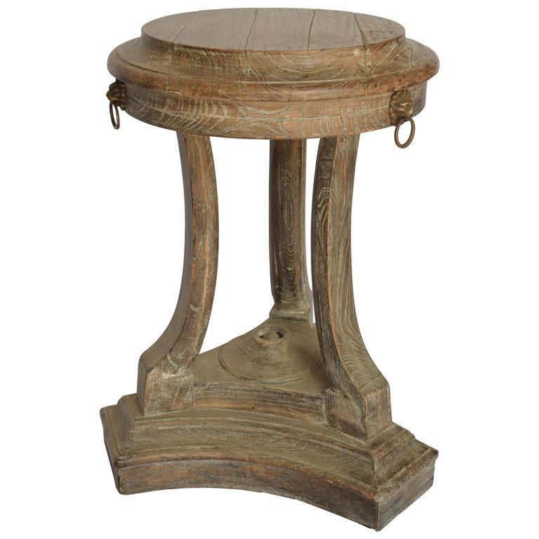 Vintage Oak Round Table at 1stDibs