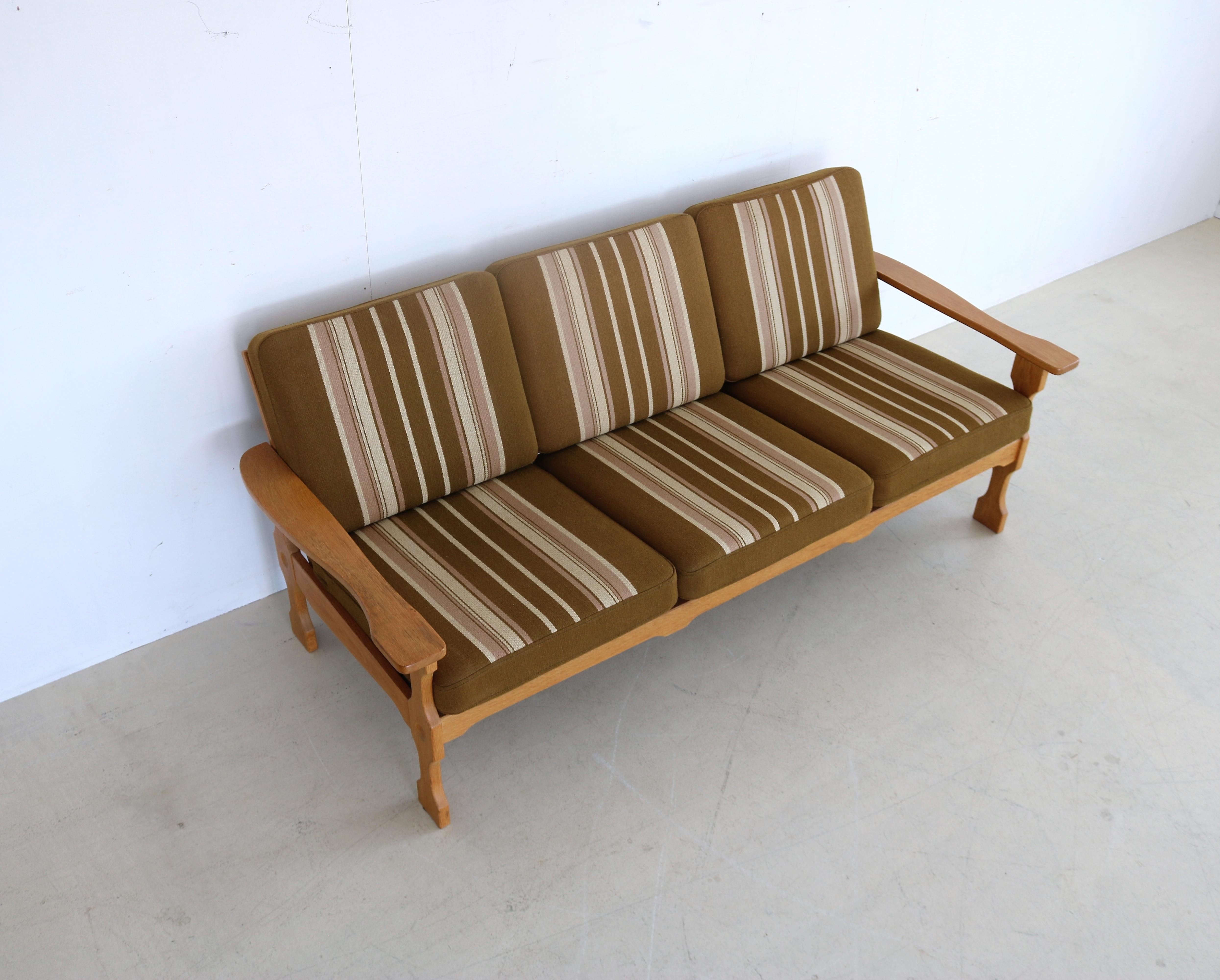 Vintage Oak Seating Area Couch Easy Chairs, 1950s, Danish For Sale 3