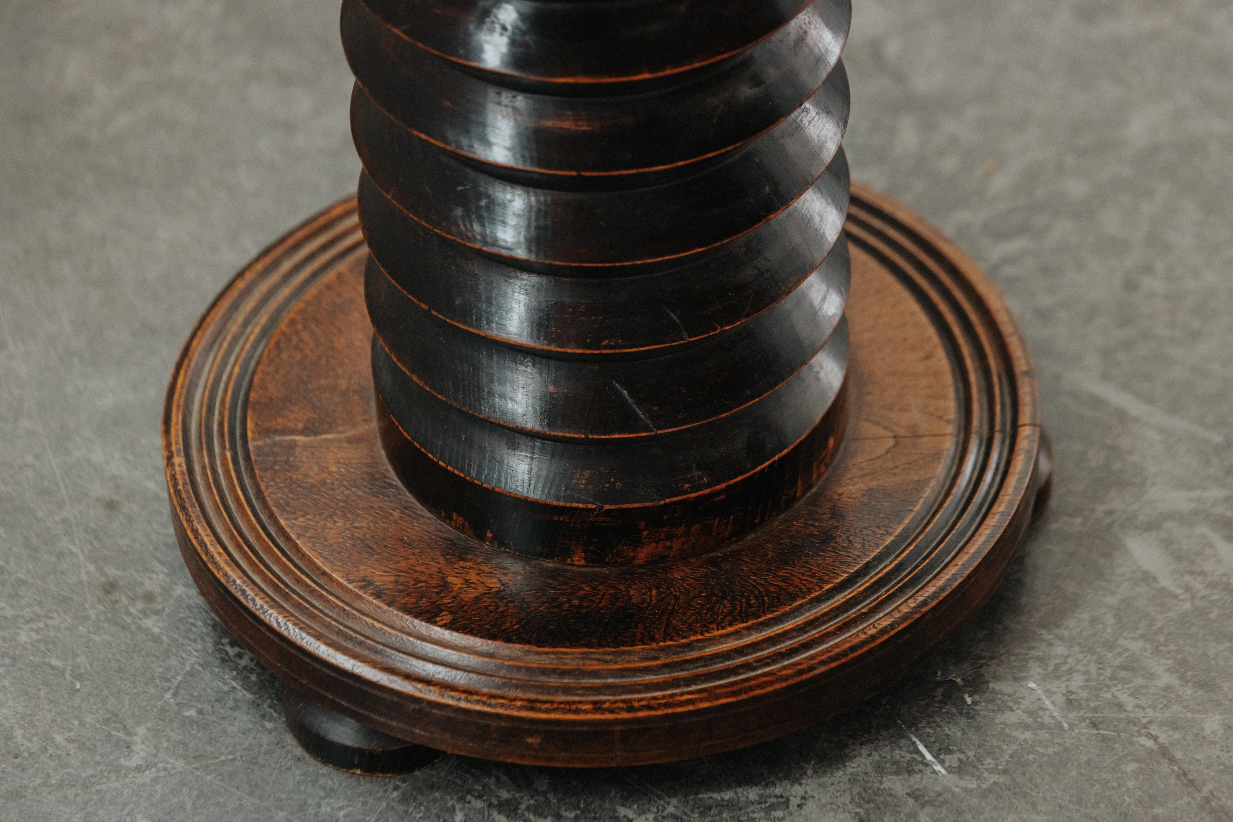Vintage Oak Side Table Attributed To Charles Dudouyt, France 1960 For Sale 1