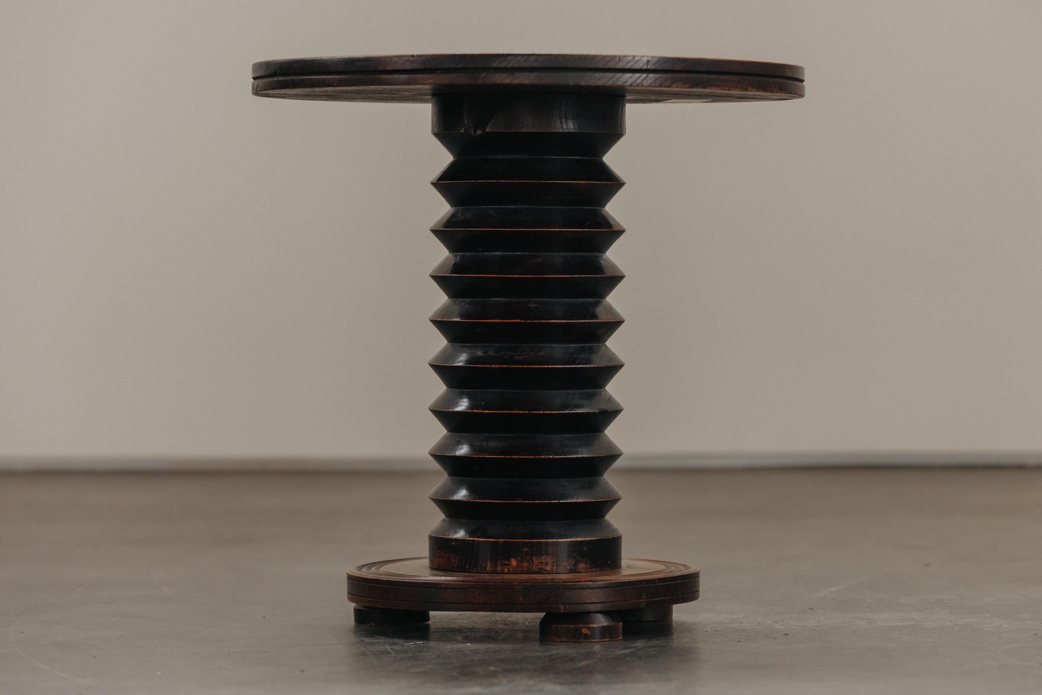 Vintage Oak Side Table Attributed To Charles Dudouyt, France 1960 For Sale 2