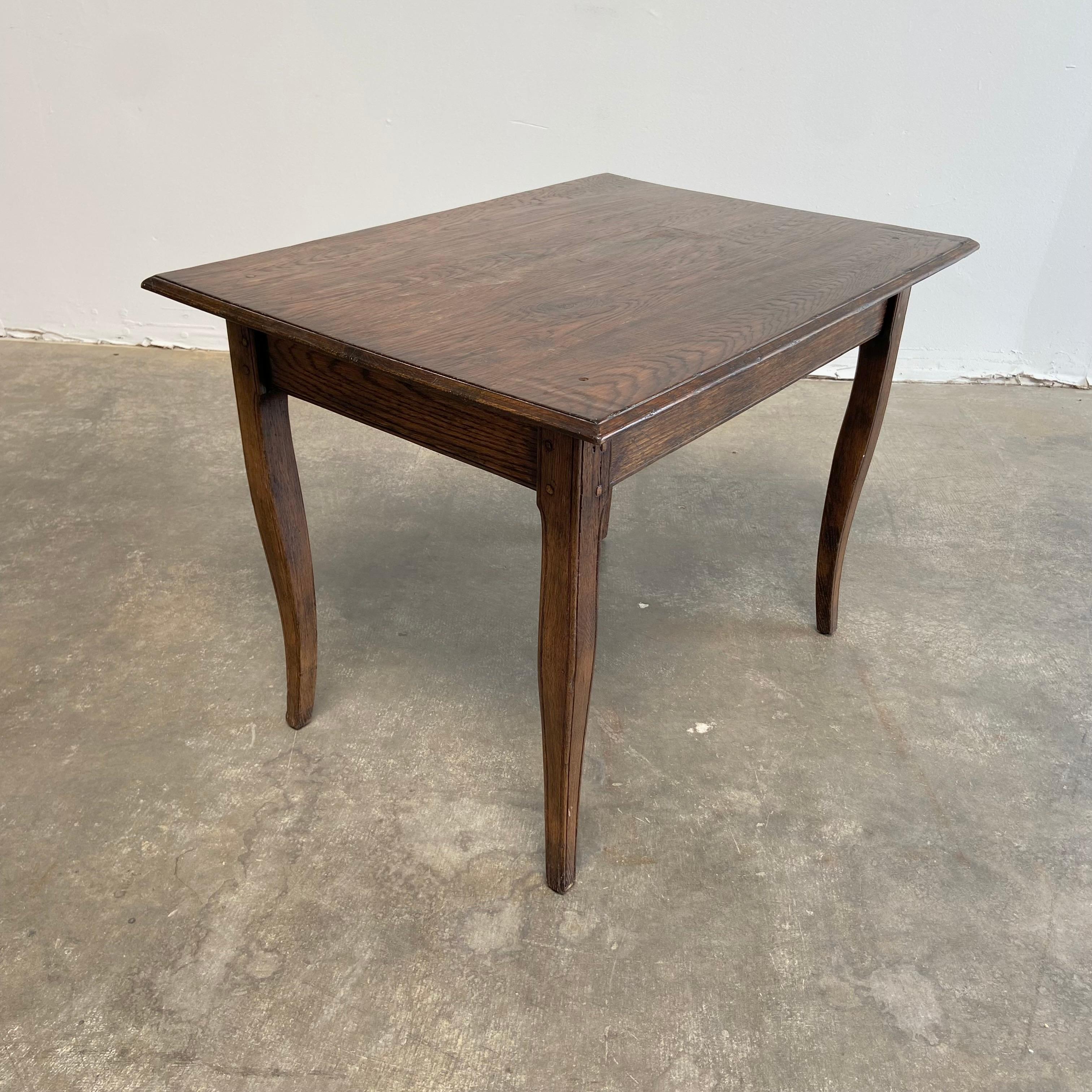 Hand-Crafted Vintage Oak Side Table For Sale