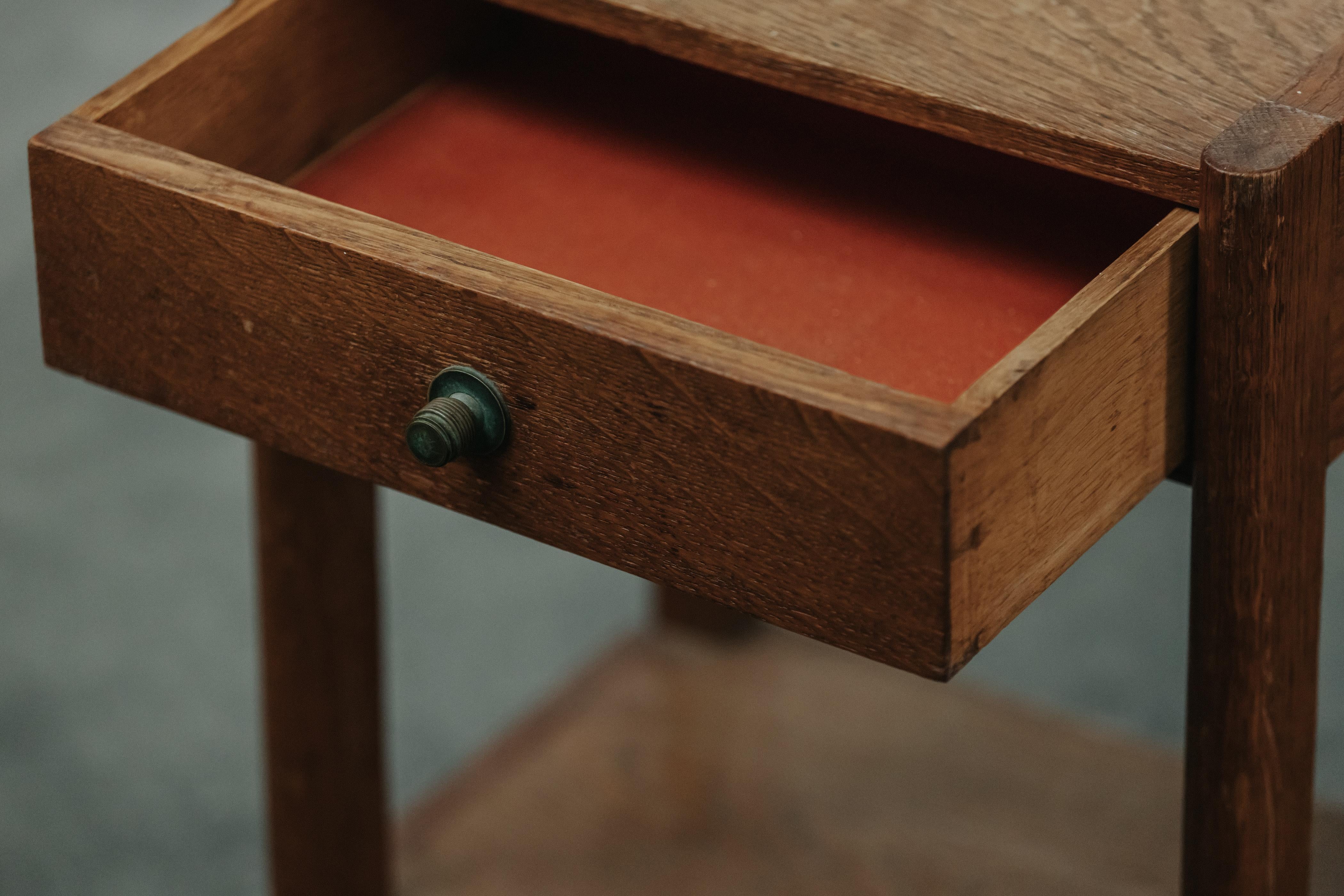 Mid-20th Century Vintage Oak Side Table From France, Circa 1960 For Sale
