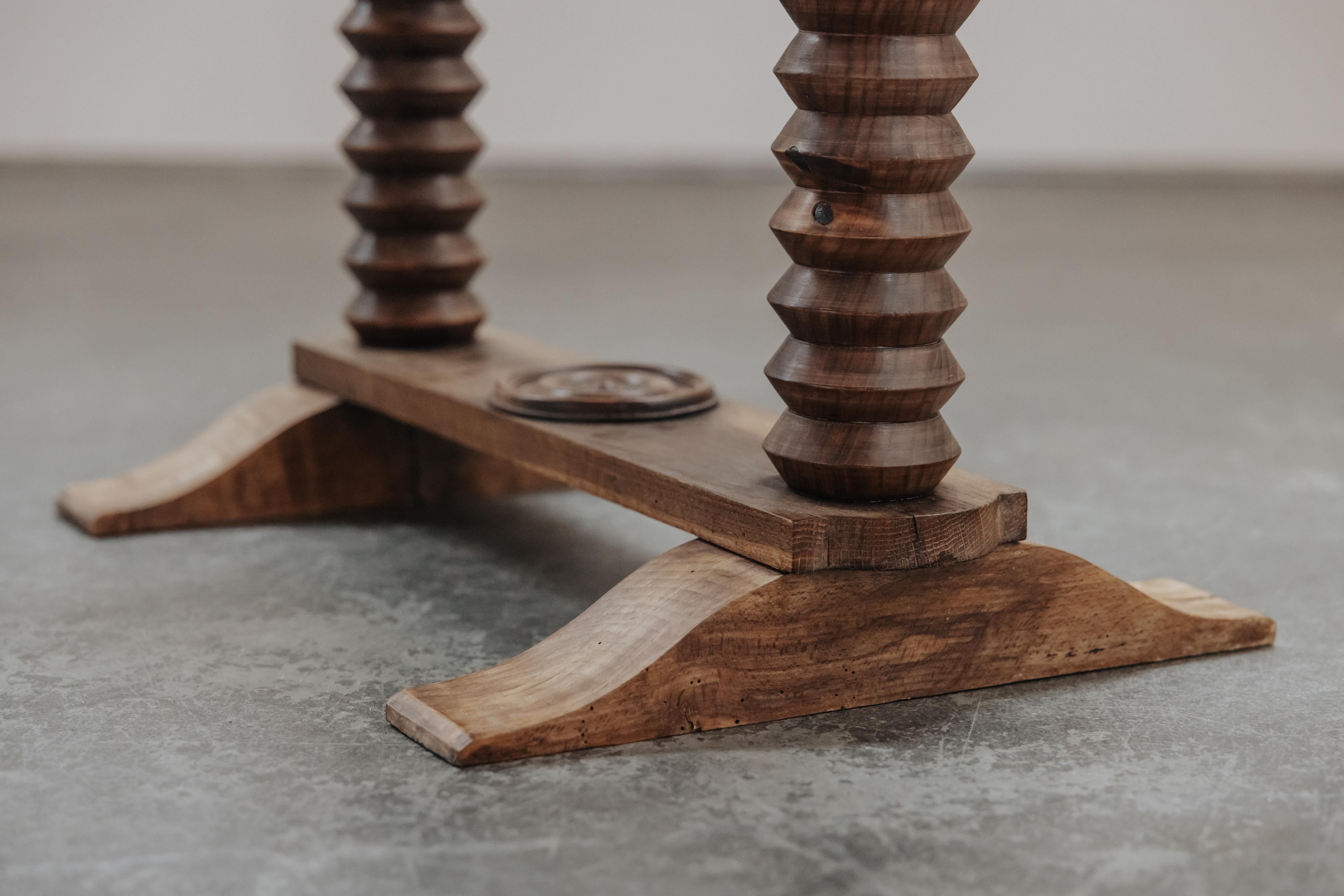 Vintage Oak Side Table From France, Circa 1960 For Sale 4