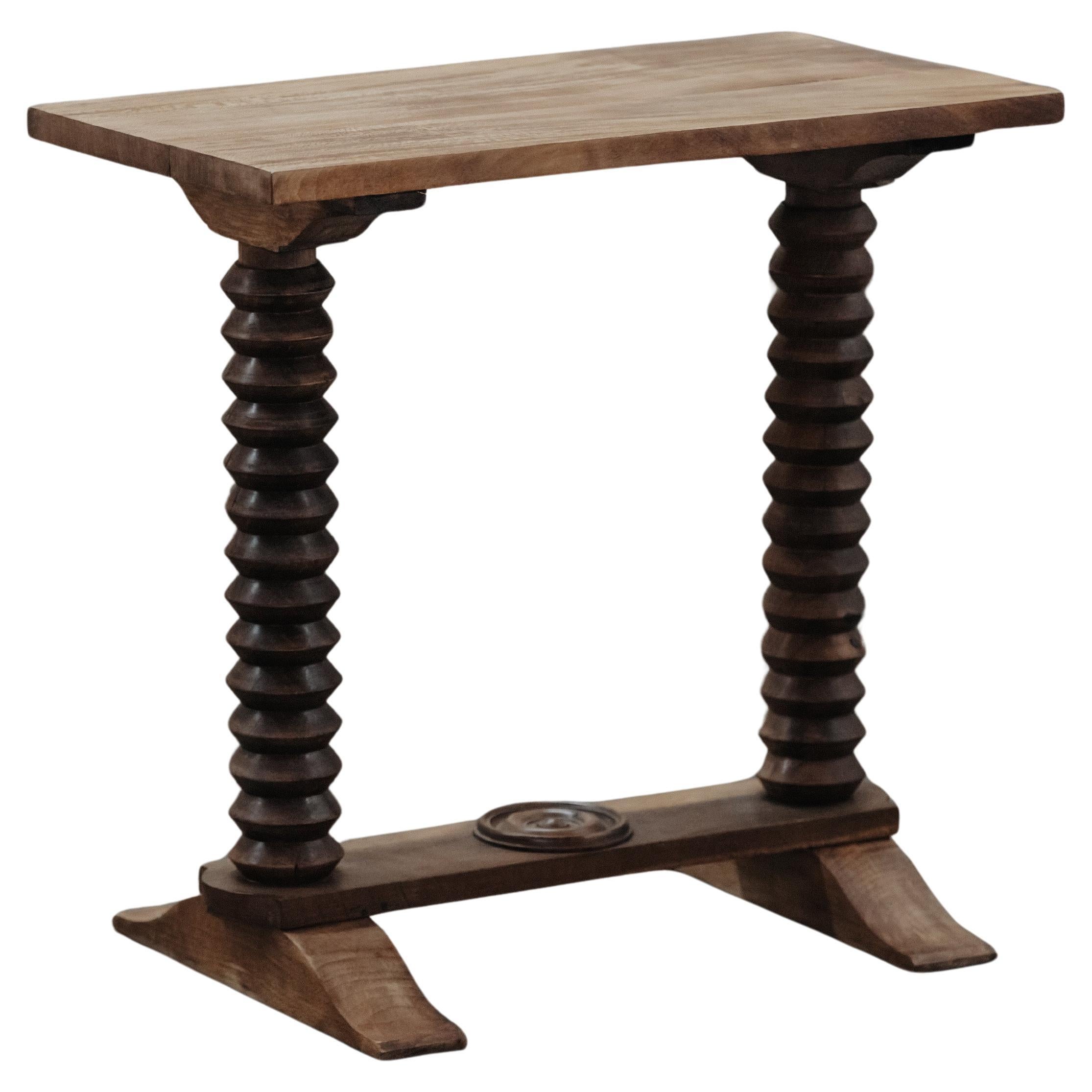 Vintage Oak Side Table From France, Circa 1960 For Sale