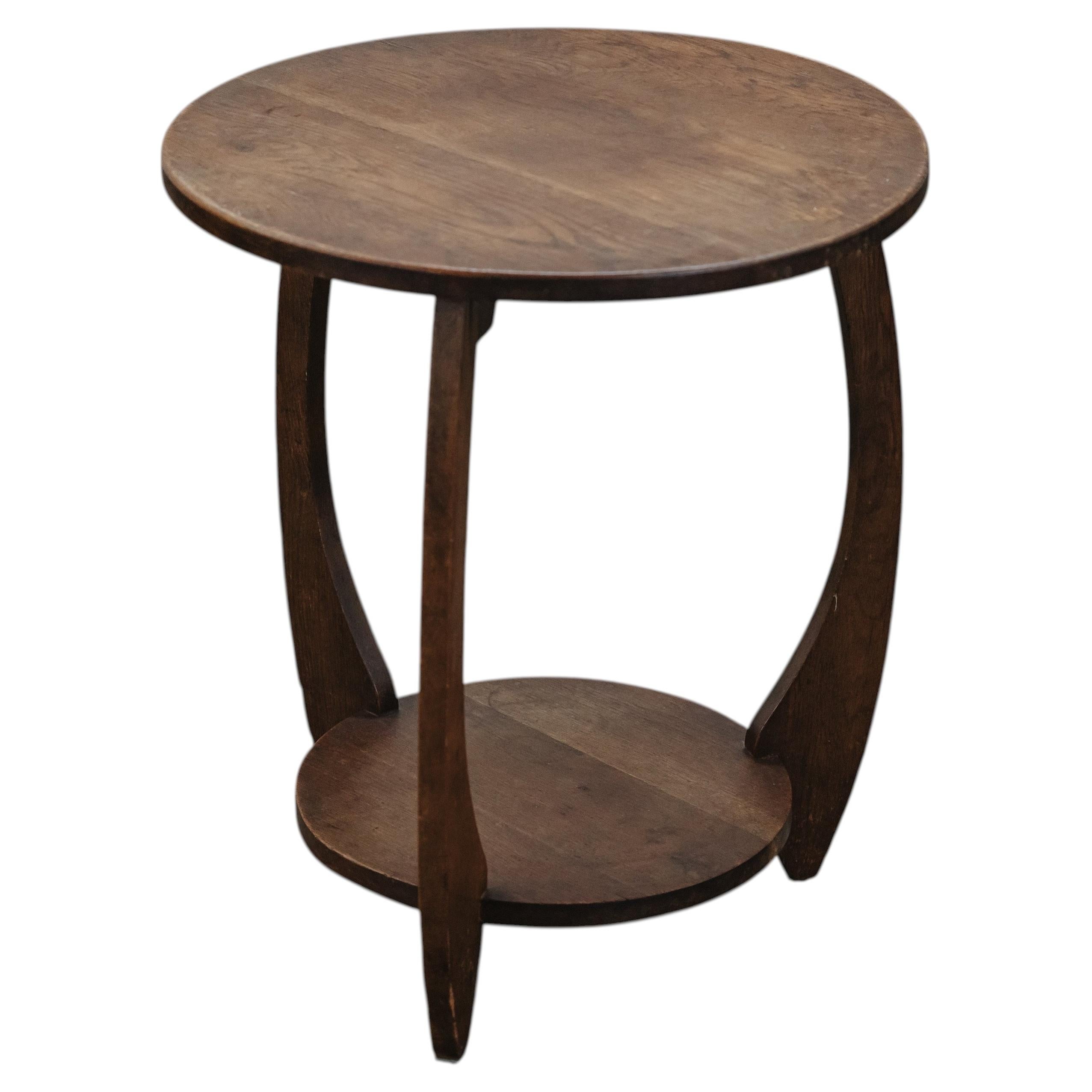 Vintage Oak Side Table From France, Circa 1960 For Sale