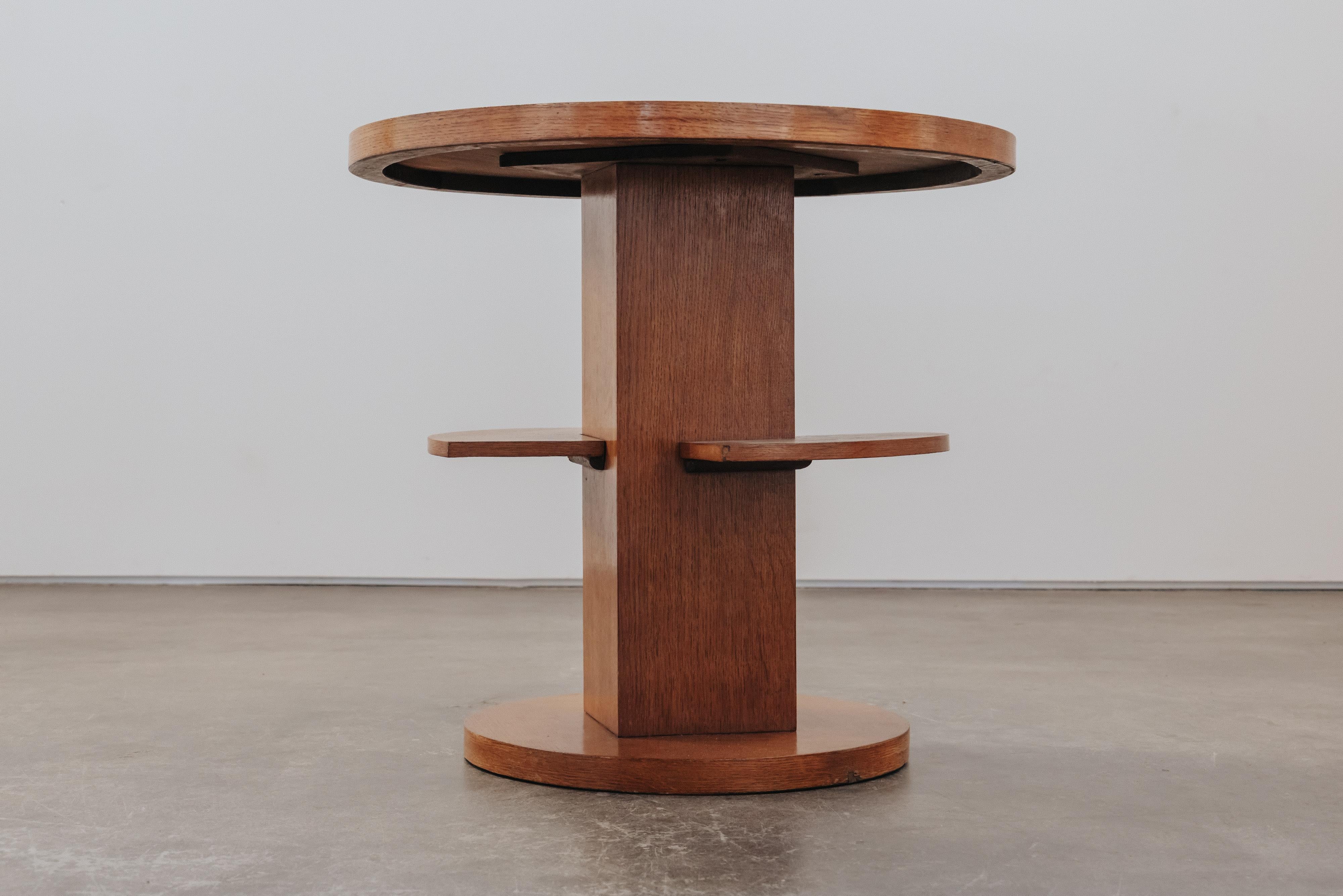 European Vintage Oak Side Table From France, Circa 1970 For Sale