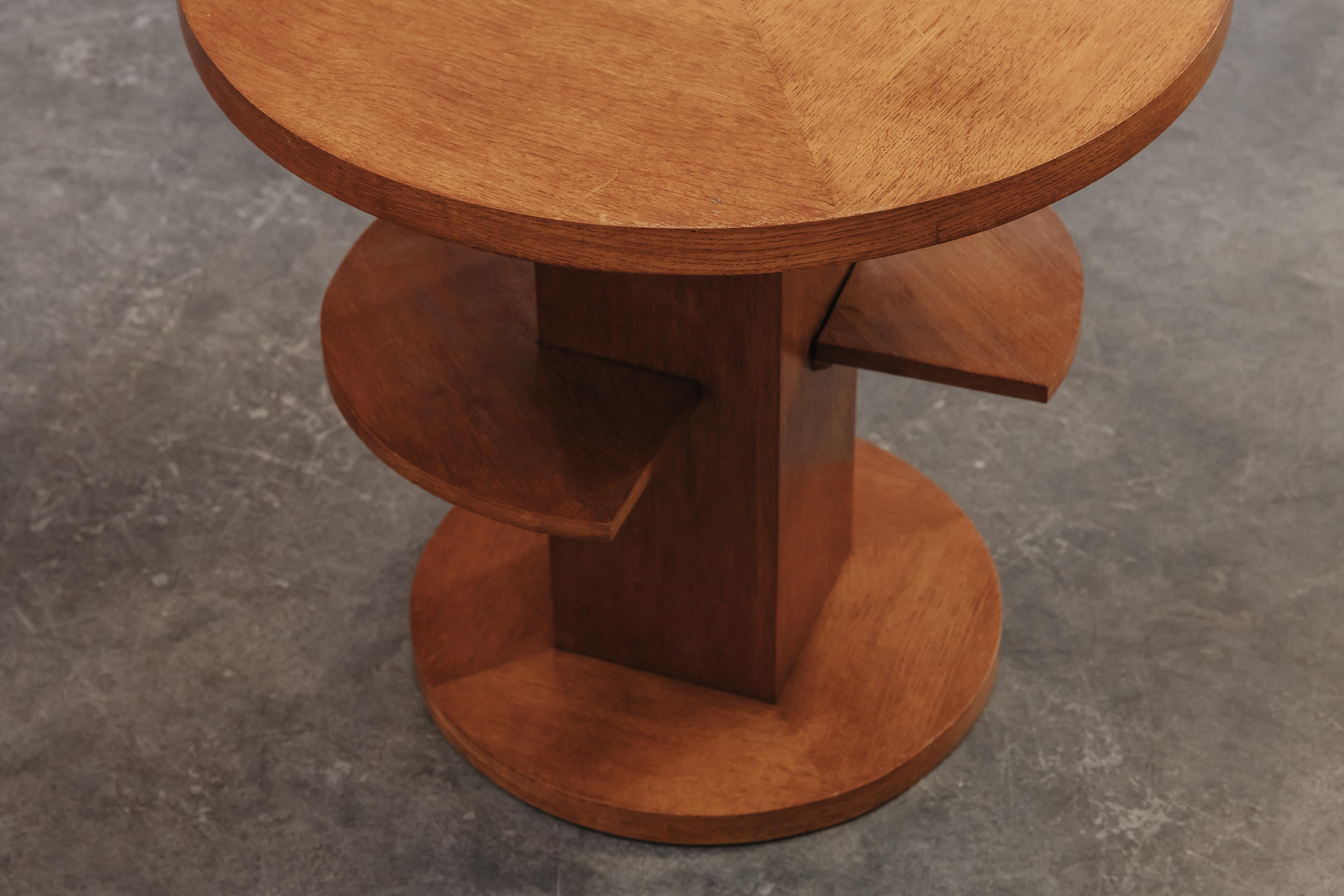 Late 20th Century Vintage Oak Side Table From France, Circa 1970 For Sale