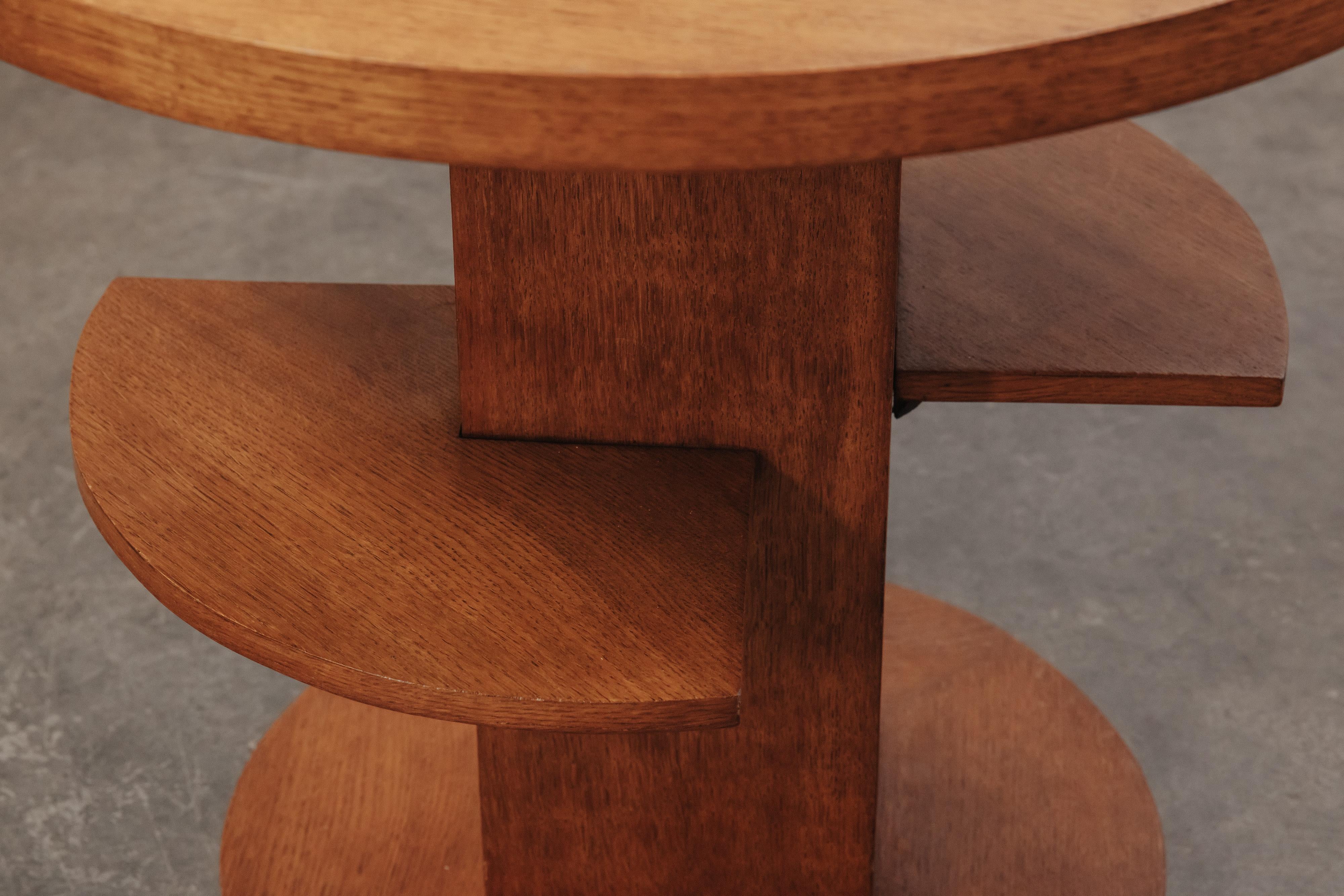 Vintage Oak Side Table From France, Circa 1970 For Sale 3