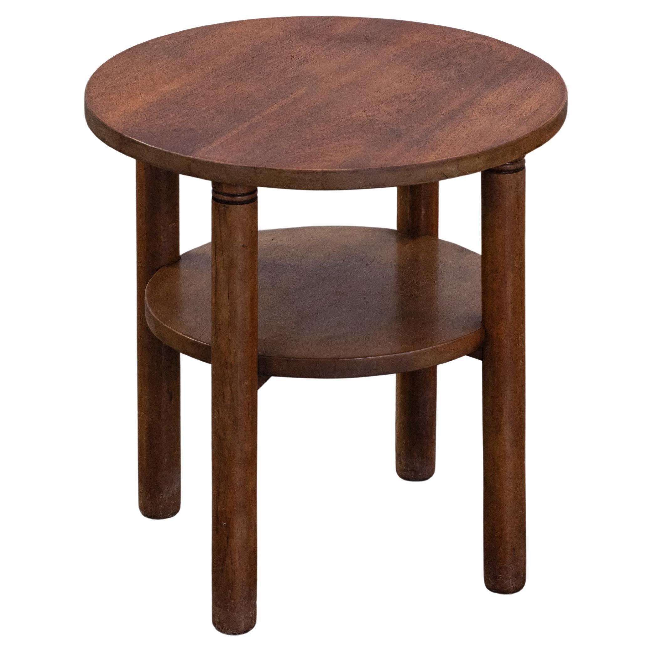 Vintage Oak Side Table From France, Circa 1970