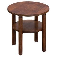 Vintage Oak Side Table From France, Circa 1970