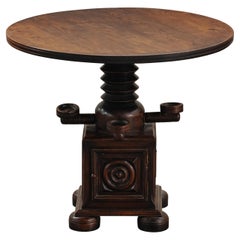 Vintage Oak Side Table From Italy, Circa 1970