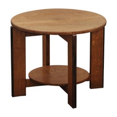 Vintage Oak Side Table From Netherlands, Circa 1960