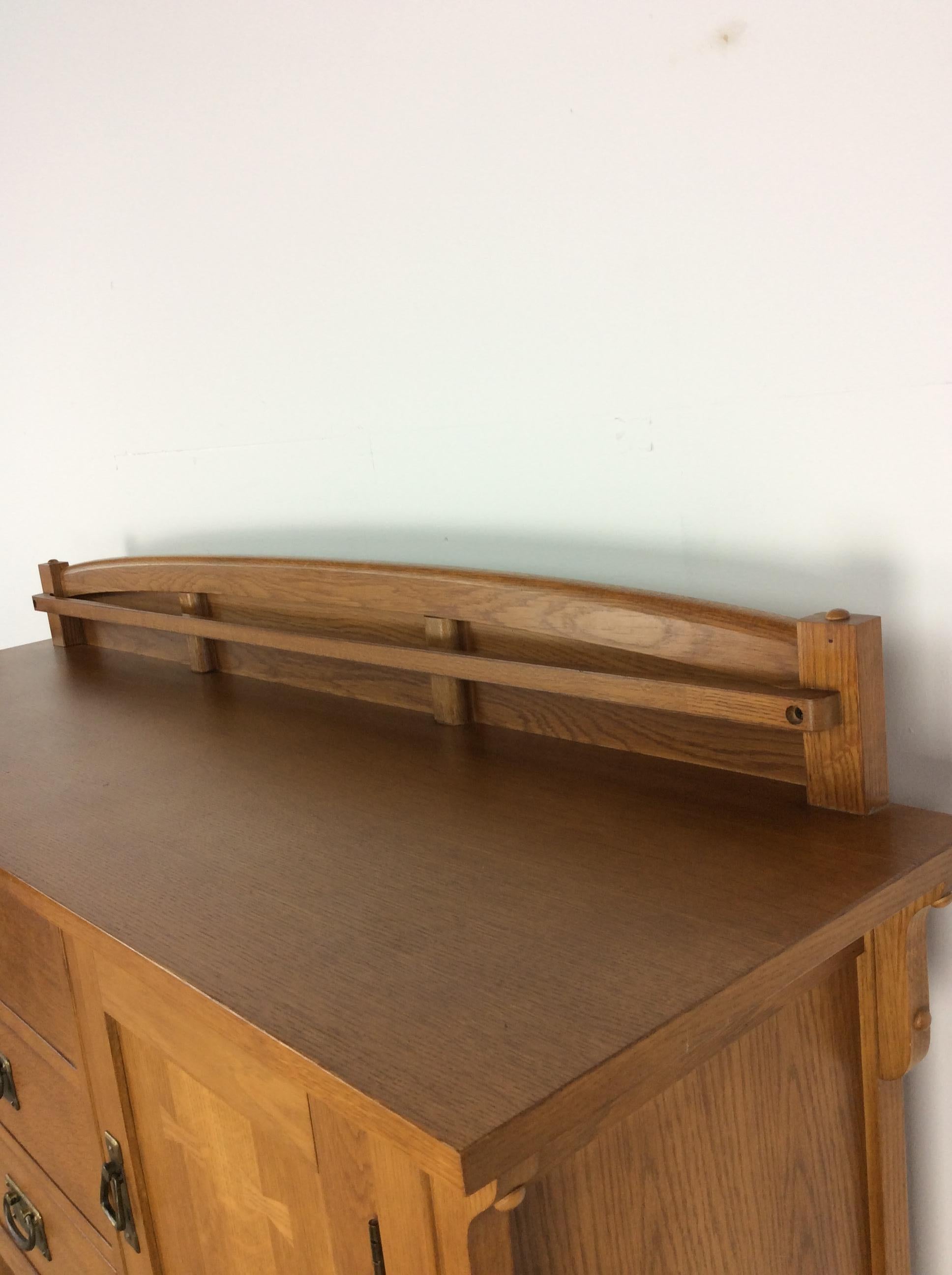 Vintage Oak Sideboard Credenza by Bassett Furniture 11
