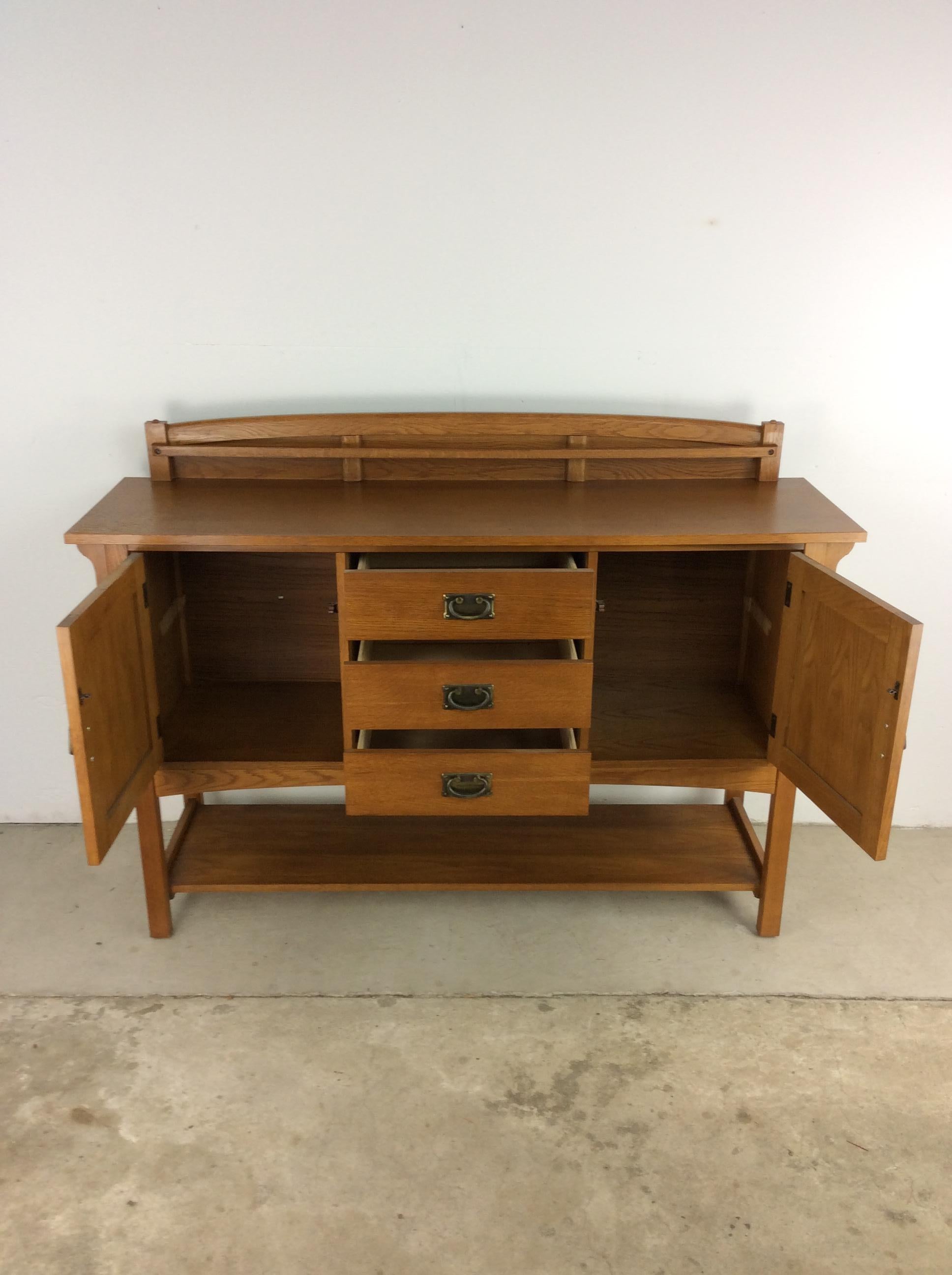 American Vintage Oak Sideboard Credenza by Bassett Furniture