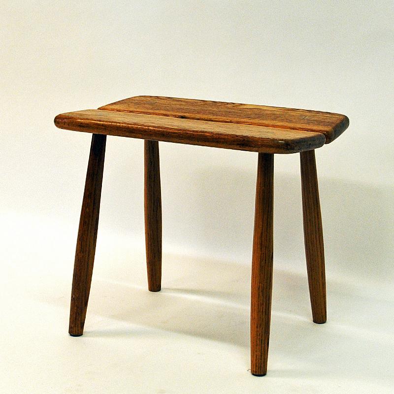 Scandinavian Modern Vintage Oak Stool by Carl Gustaf Boulogner, 1950s, Sweden