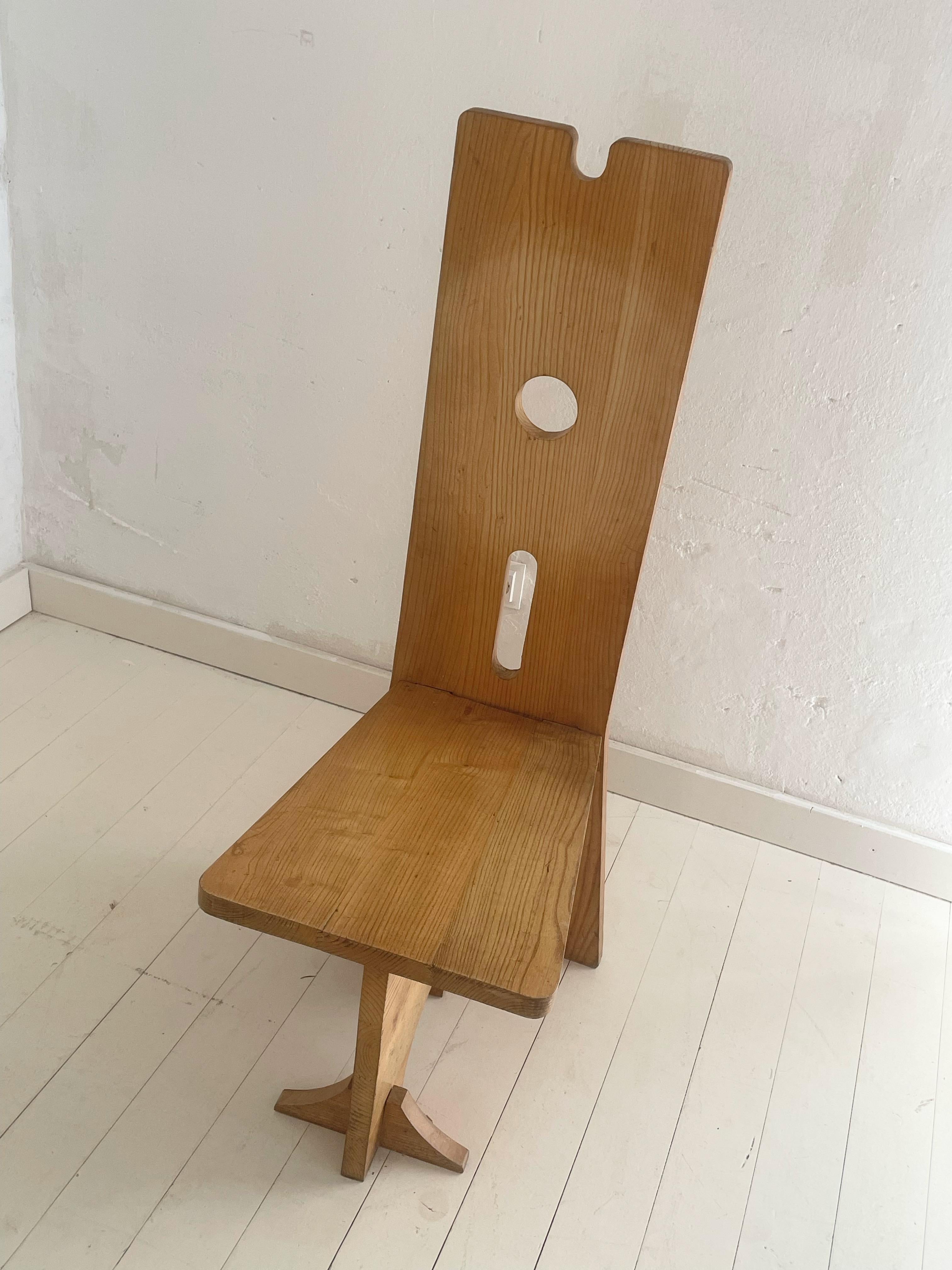 Velvet Vintage Oak Studio Crafted High Back Chair Hungary, 1970s