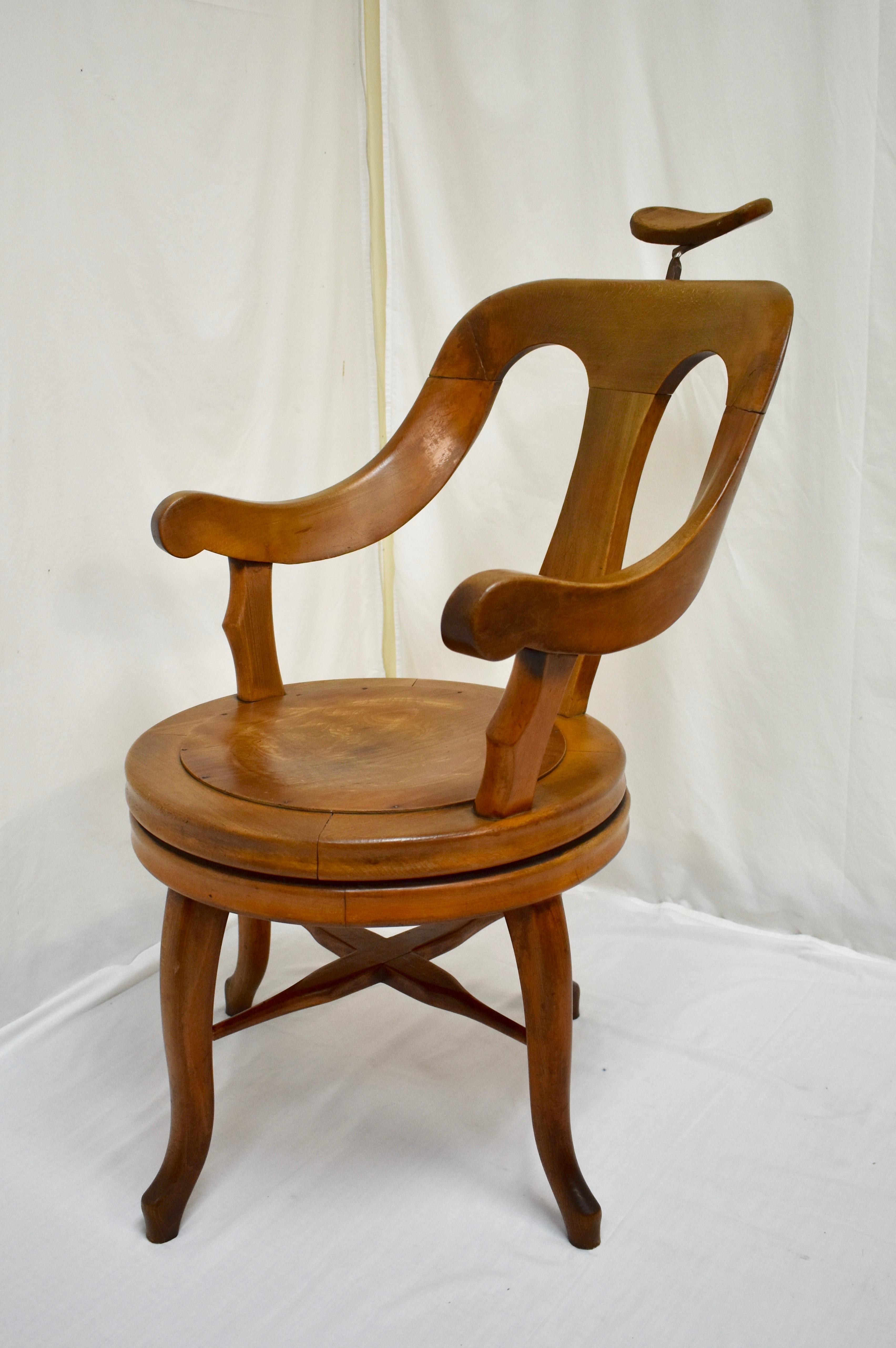 antique wooden barber chair