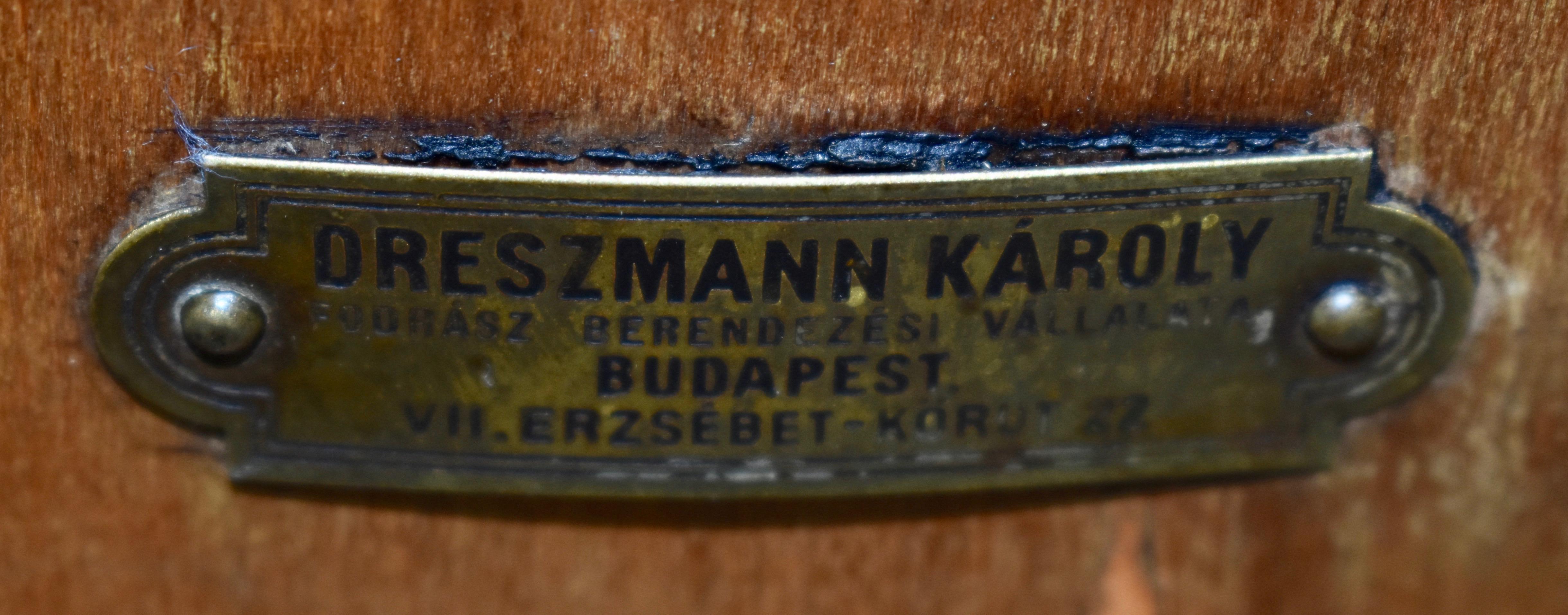 Polished Vintage Oak Swivel Barber's Chair by Dreszmann Karoly