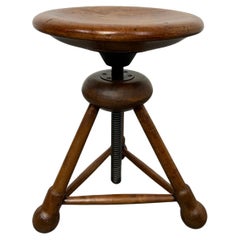 Vintage oak swivel stool