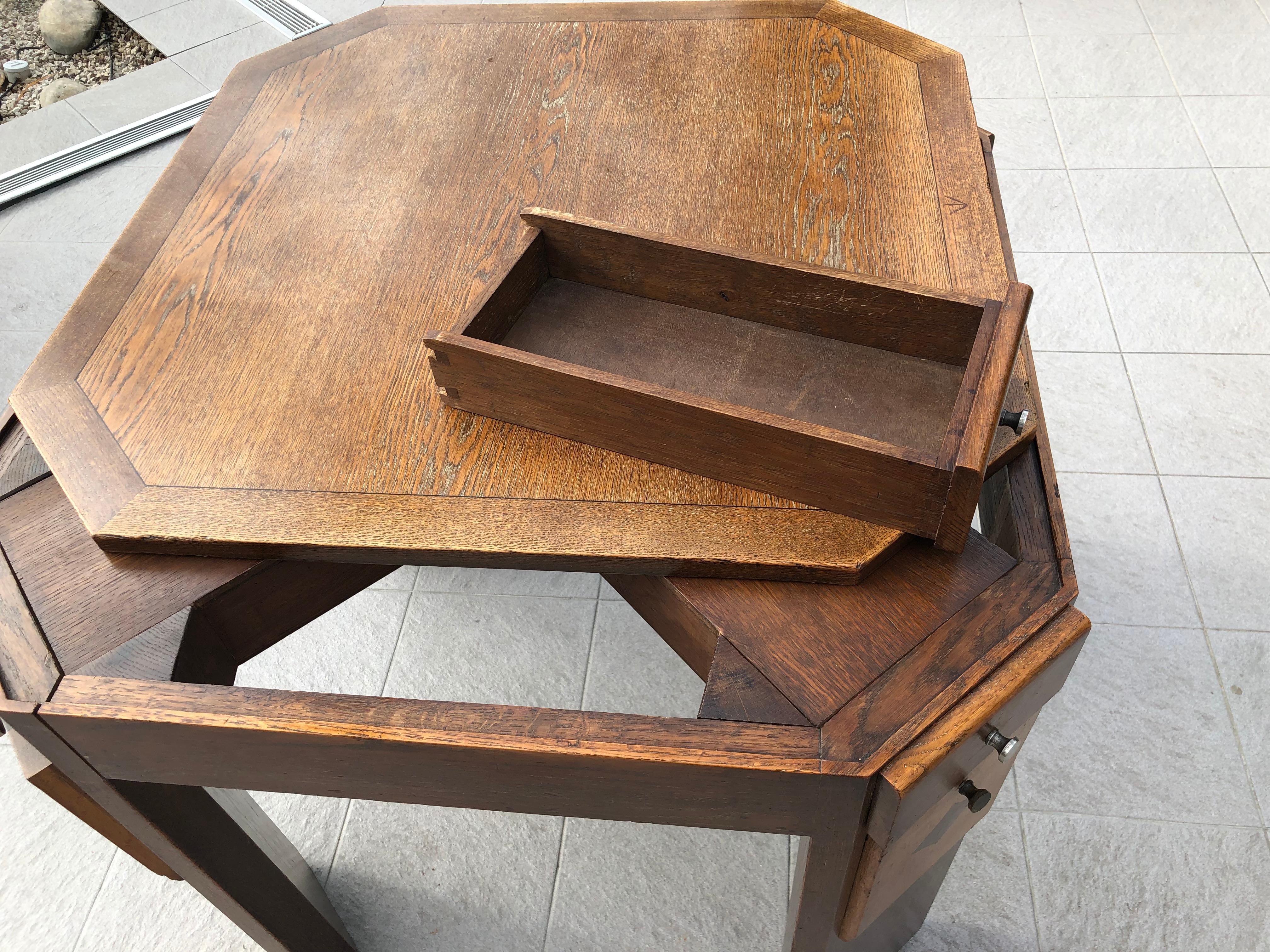 Mid-20th Century Vintage Oak Table by Francisque Chaleyssin, 1940s