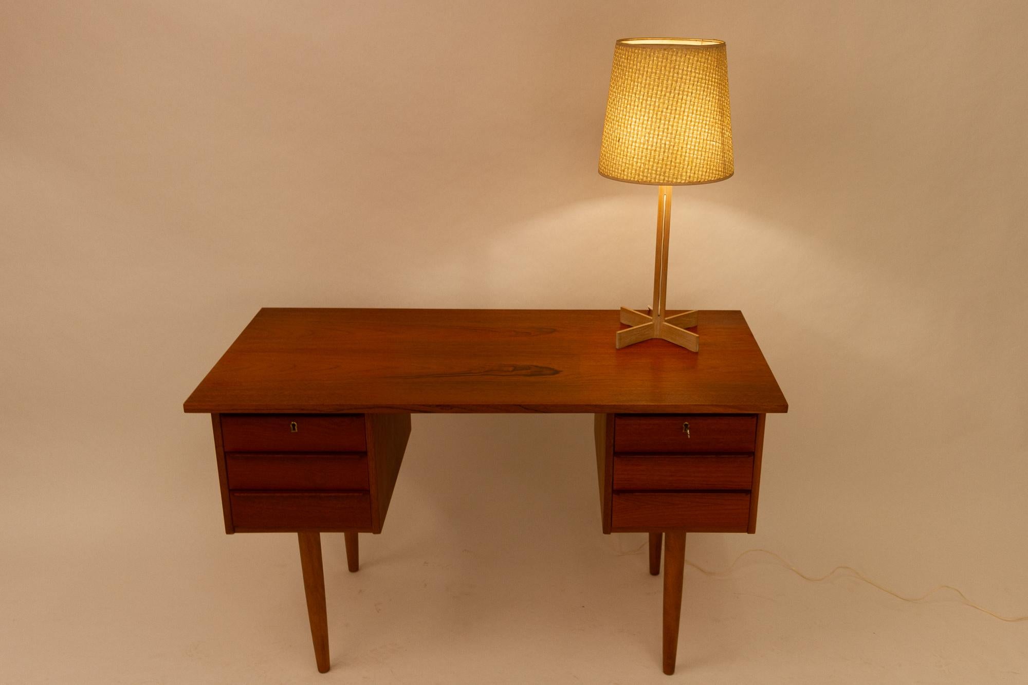 Vintage Oak Table Lamp by Hans Agne Jakobsson for Markaryd, 1960s For Sale 4