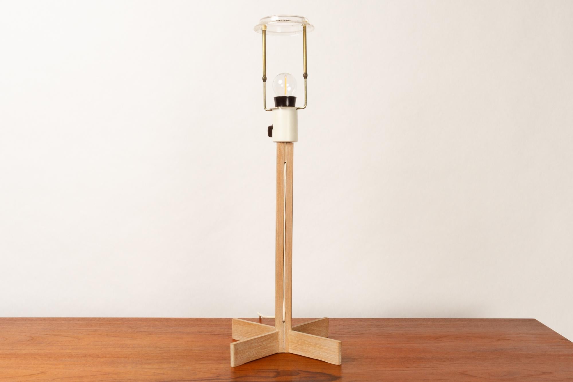 Lampe de table en chêne vintage par Hans Agne Jakobsson pour Markaryd:: années 1960 Bon état - En vente à Asaa, DK