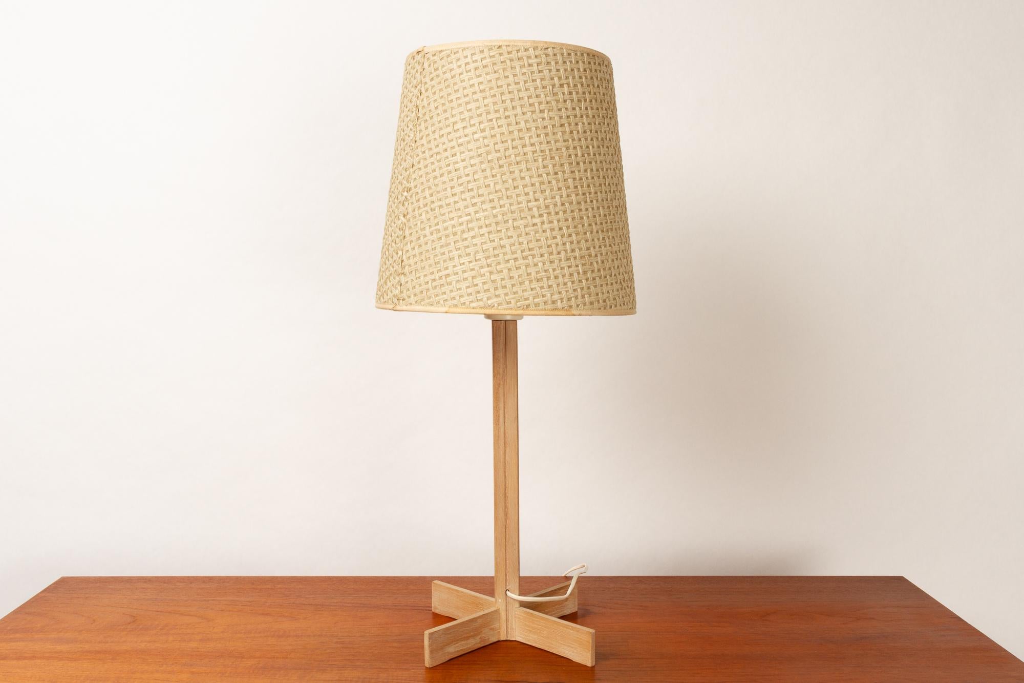 Vintage Oak Table Lamp by Hans Agne Jakobsson for Markaryd, 1960s For Sale 2