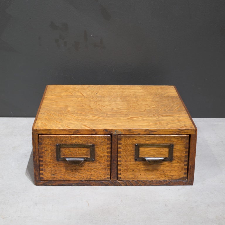 Vintage Oak Two Drawer Card Catalog, c.1940 at 1stDibs