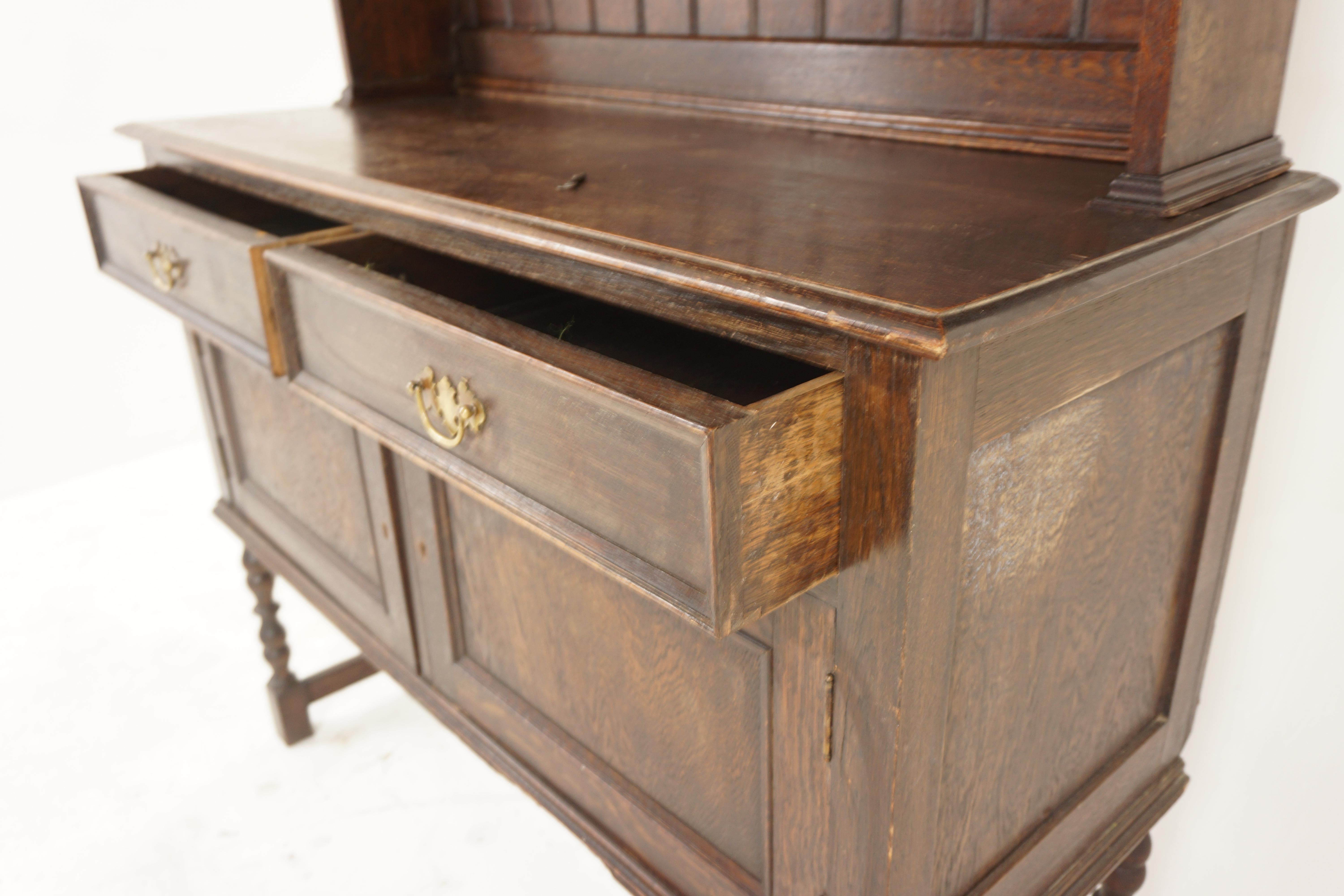 Early 20th Century Vintage Oak Welsh Dresser, Buffet, Hutch, Sideboard, Scotland 1910, H998