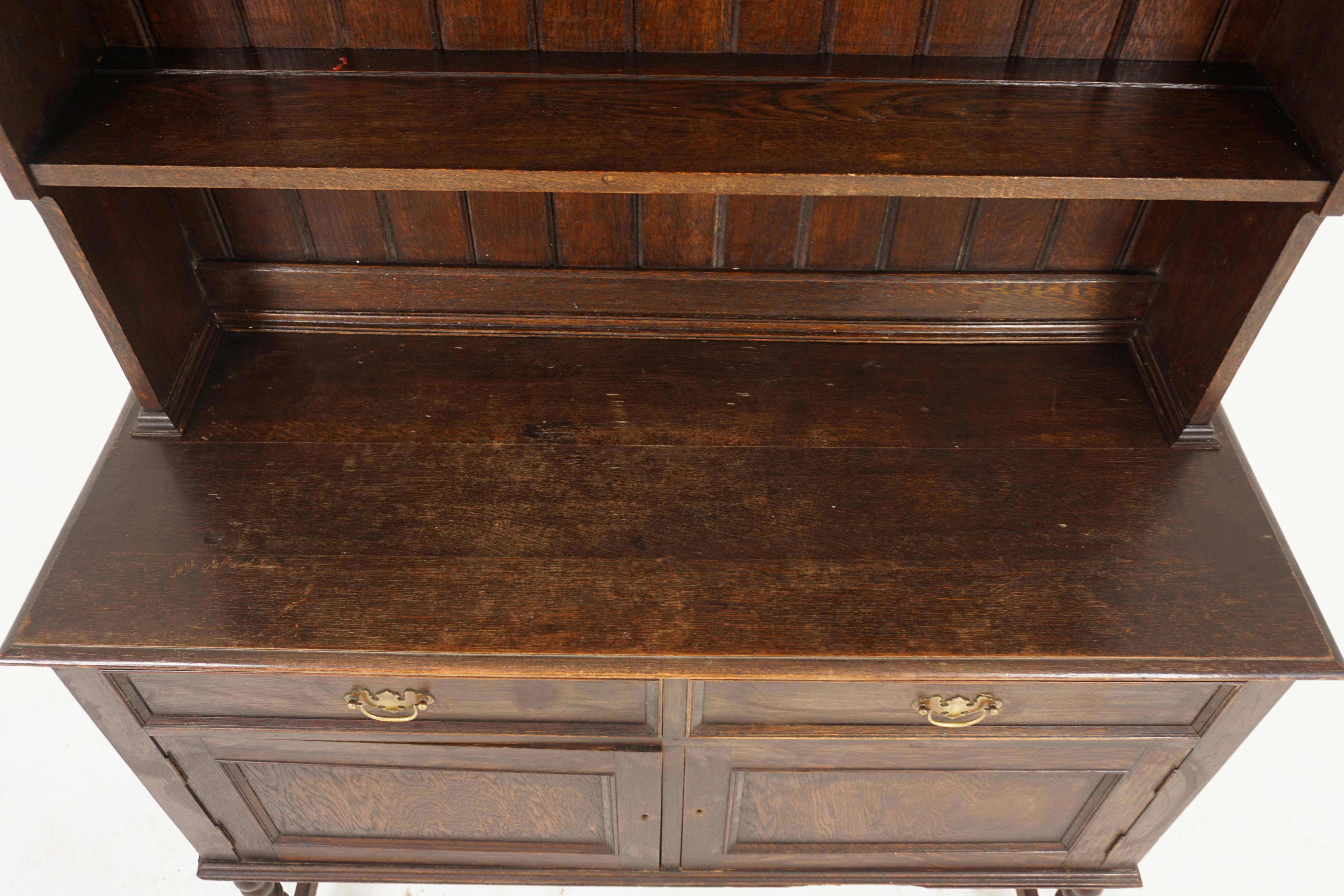 Vintage Oak Welsh Dresser, Buffet, Hutch, Sideboard, Scotland 1910, H998 1