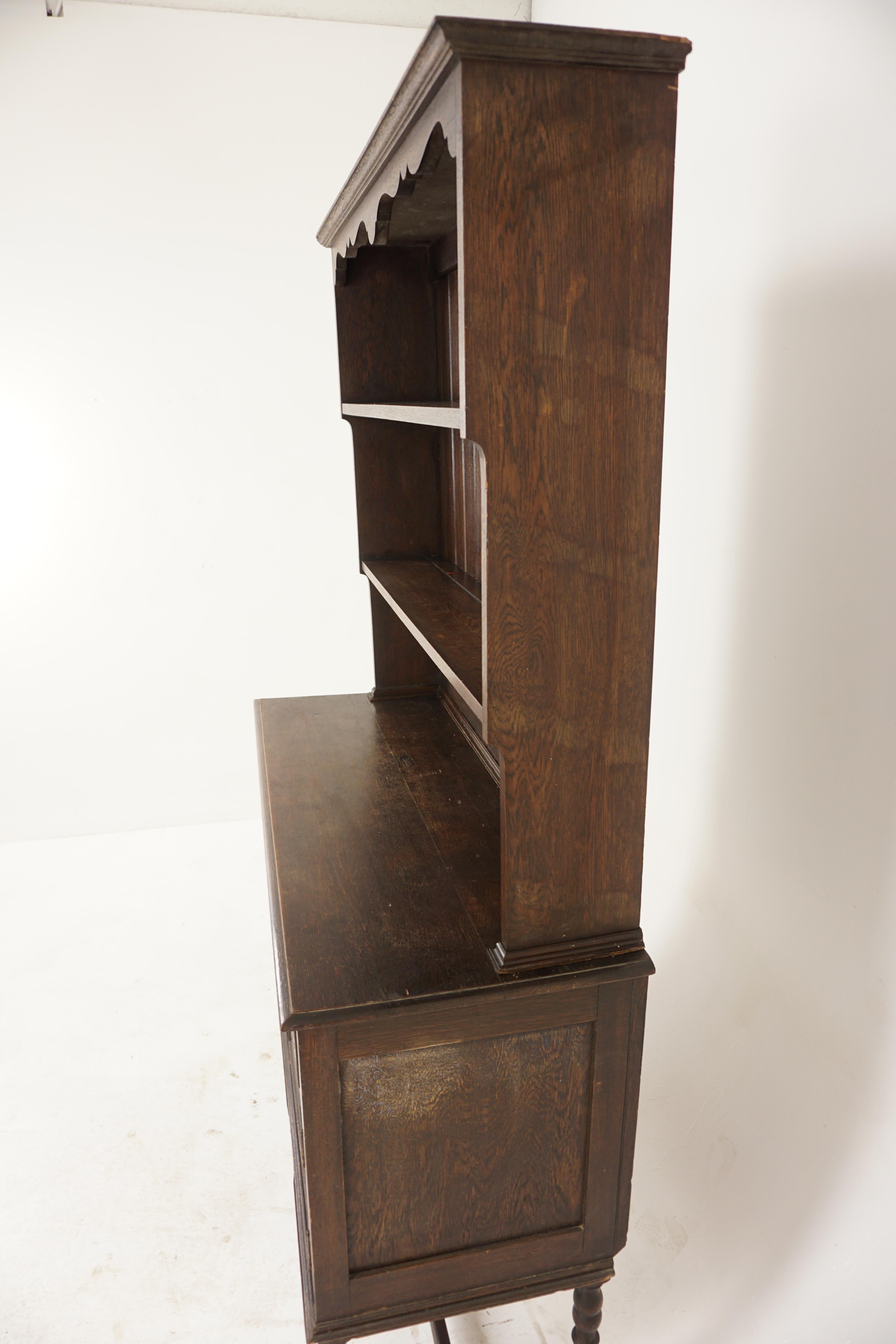 Vintage Oak Welsh Dresser, Buffet, Hutch, Sideboard, Scotland 1910, H998 3