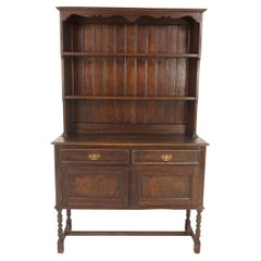 Vintage Oak Welsh Dresser, Buffet, Hutch, Sideboard, Scotland 1910, H998