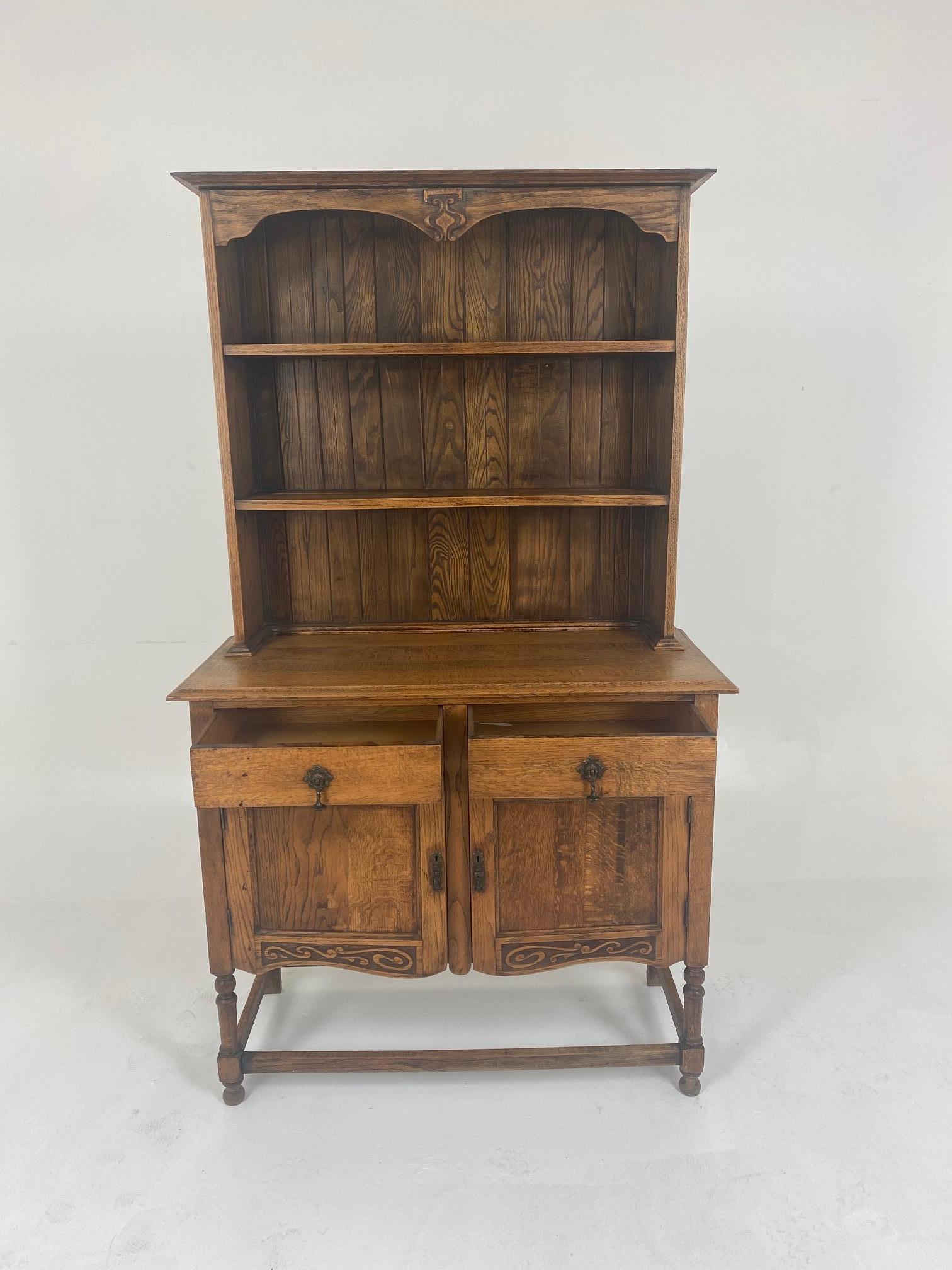 Victorian Vintage Oak, Welsh Dresser, Sideboard, Buffet and Hutch, Scotland 1930, B650