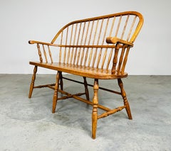 Vintage Oak Windsor Spindle
Back Prosper's Bench or Settee 1970s