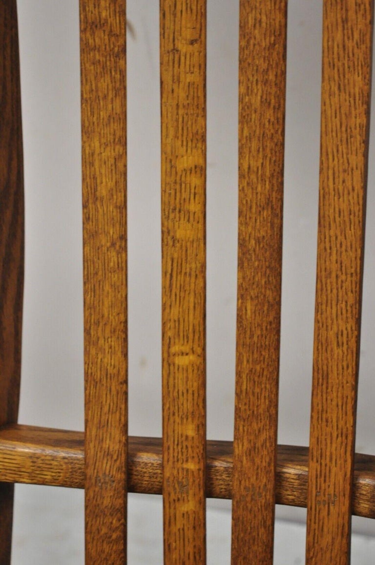 Vintage Oak Wood Adirondack Arts and Crafts Rocker Rocking Chair For ...