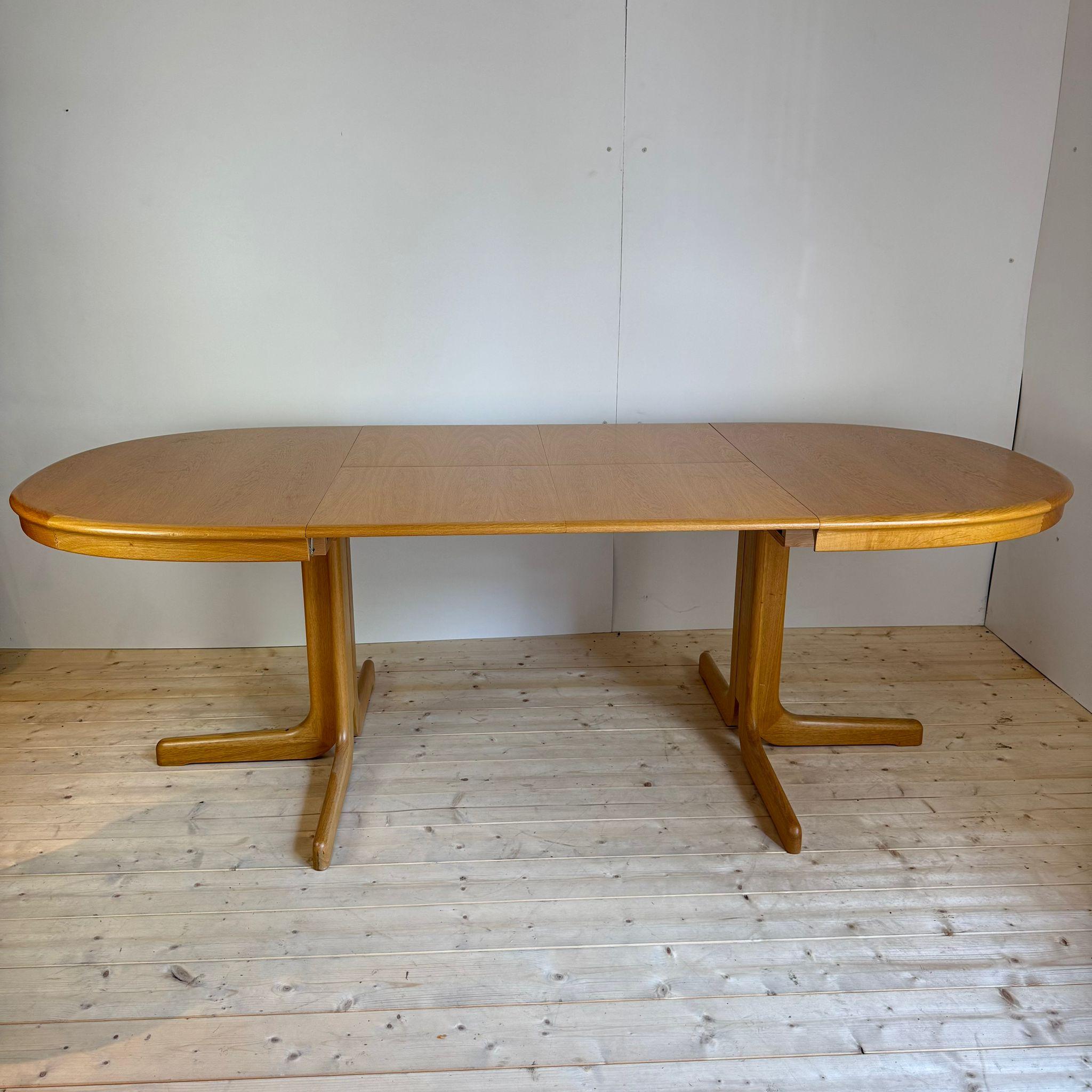 Vintage oak wood dining table, Denmark 1960 en vente 1