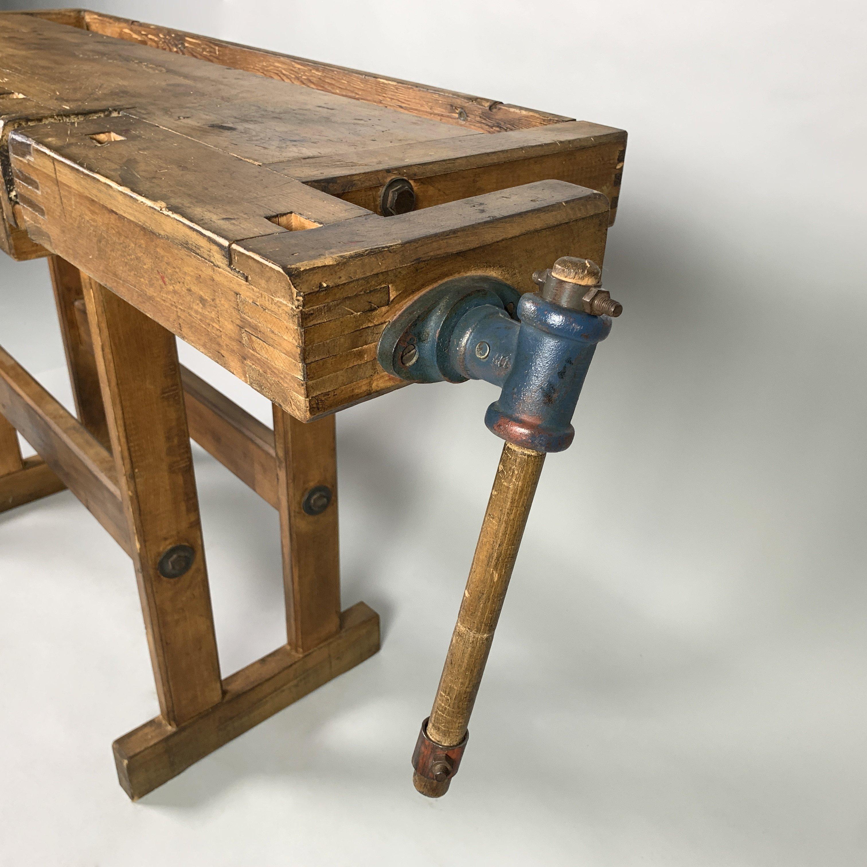 20th Century Vintage Oak Workbench, Czechoslovakia, 1950s