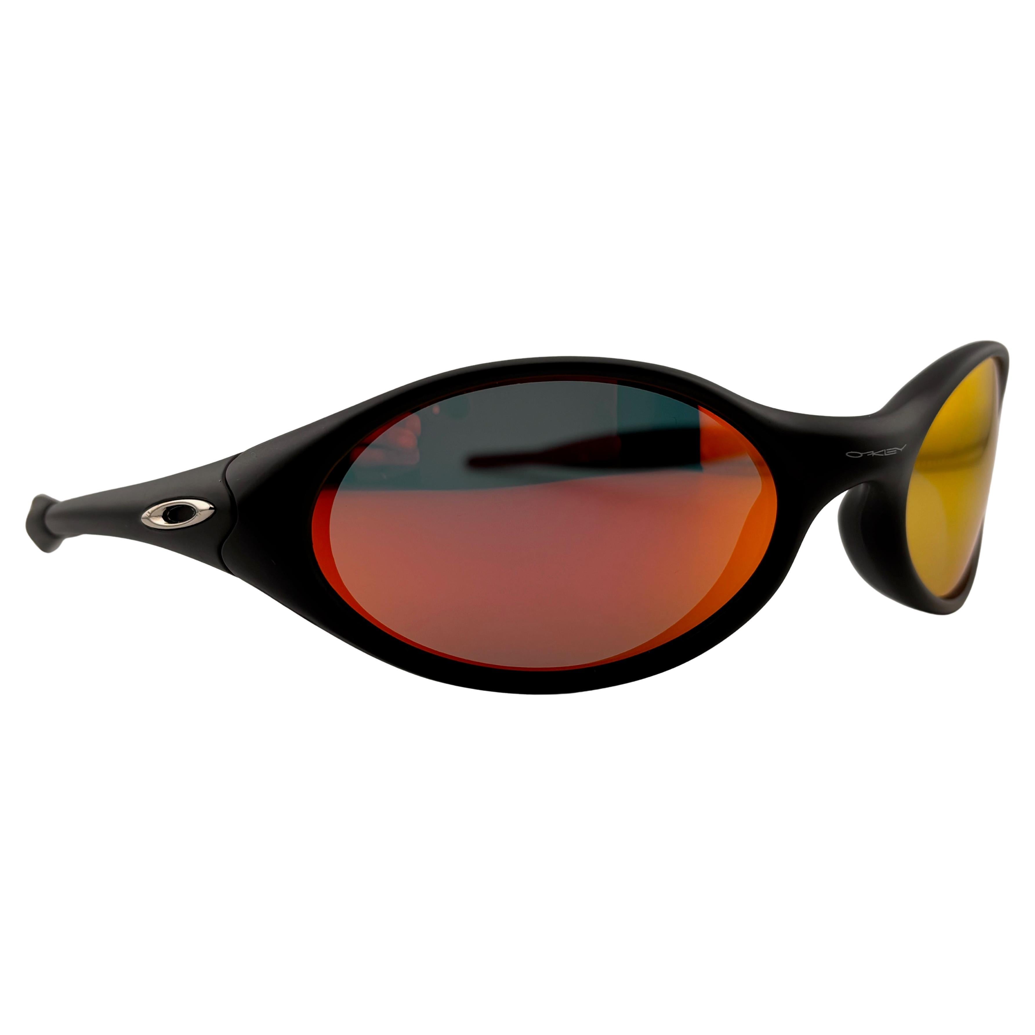 Vintage Oakley Jacket Black Matte Gold Lens 1999 Sunglasses