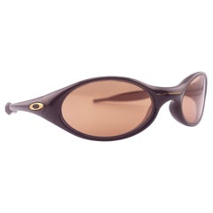 Vintage Oakley Jacket Metallic Brown Gold Lens 1999 Sunglasses