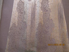 Vintage Obi Silk Textile with Clouds on Gold