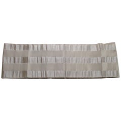 Silvery Moire Silk Obi Sash Textile