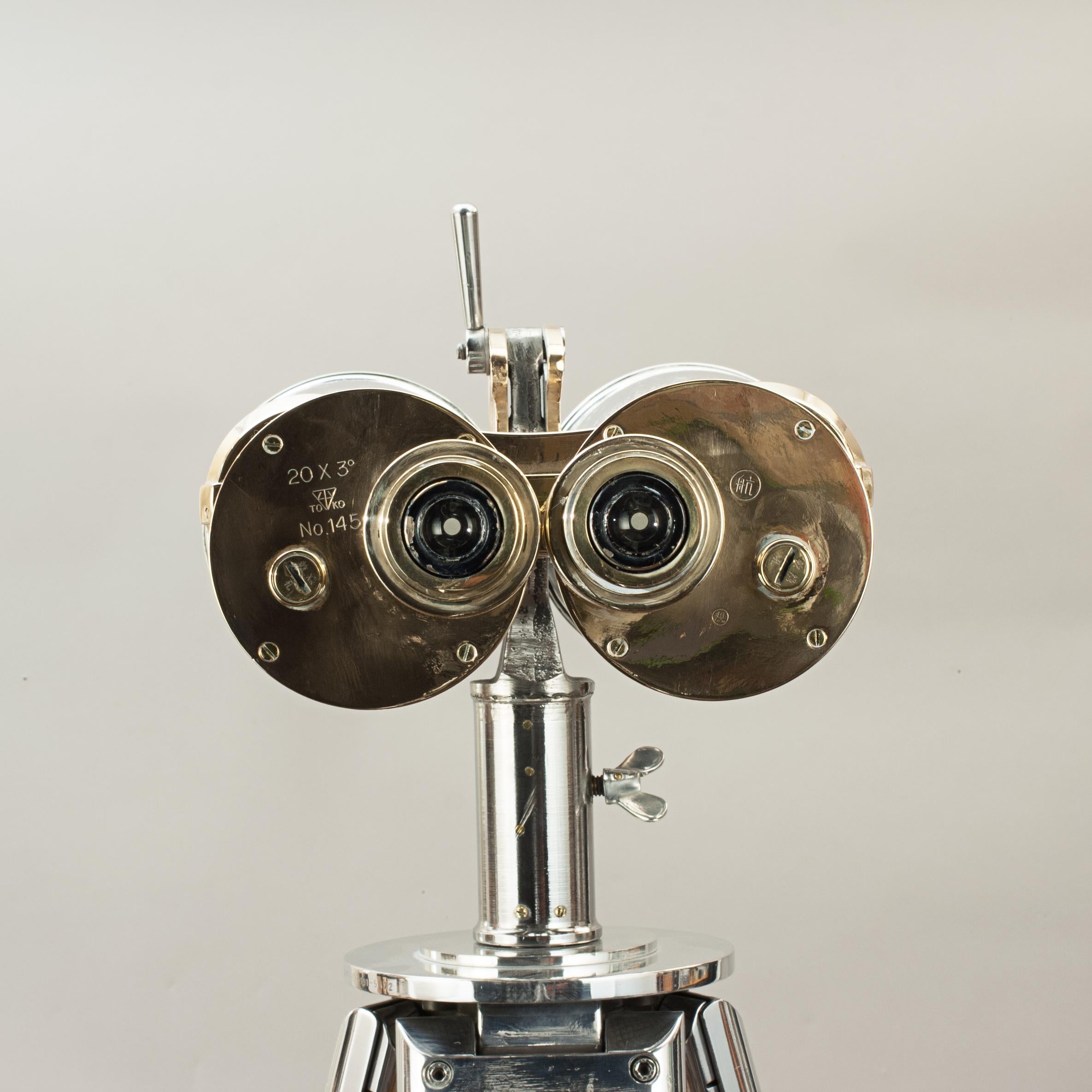 Aluminum Vintage Observation Binoculars by Toko, Japan, 20 X 120 For Sale