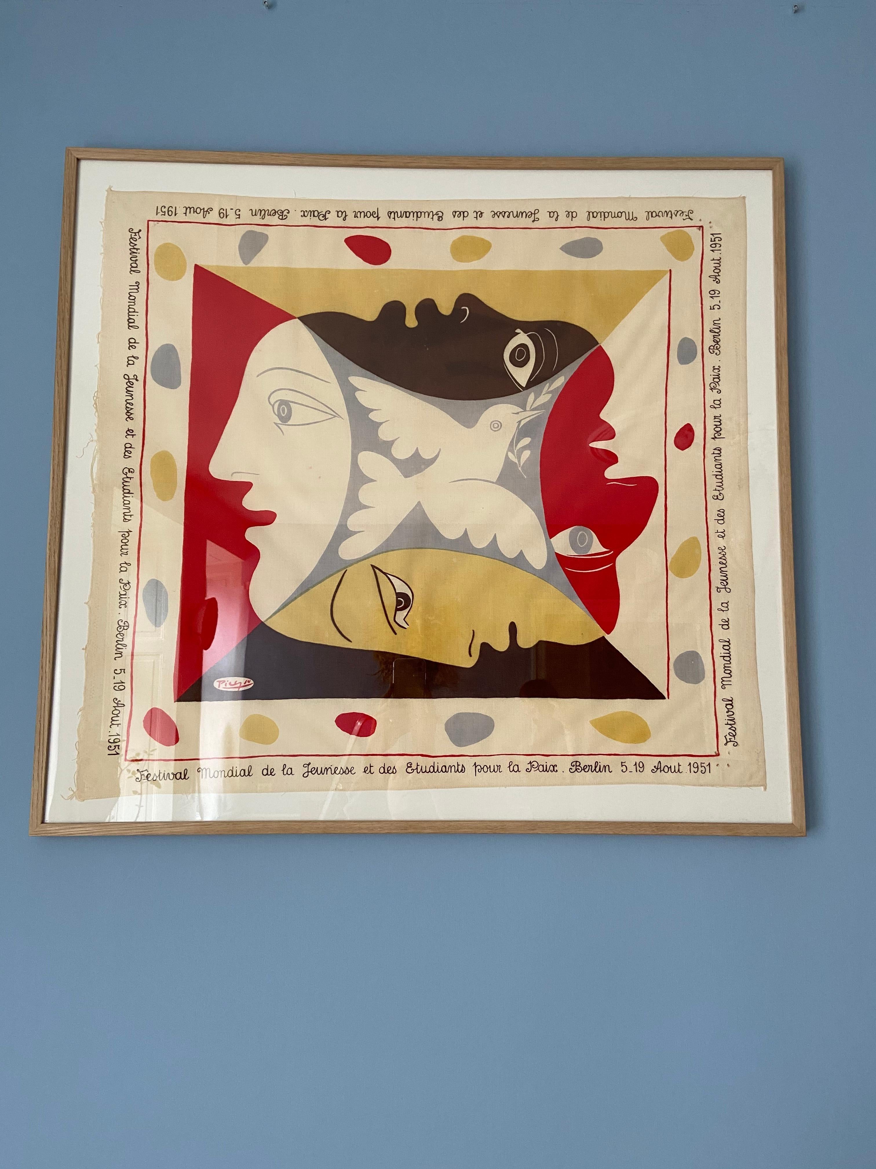 Vintage-Baumwollschal von Pablo Picasso, Deutschland, 1951 3